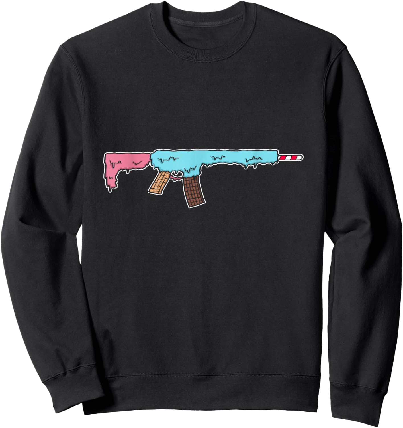 Funny Ice Cream Gun Weapon Rifle Pistol Right 2nd Amendment Sweatshirt - Sweatshirt | Black