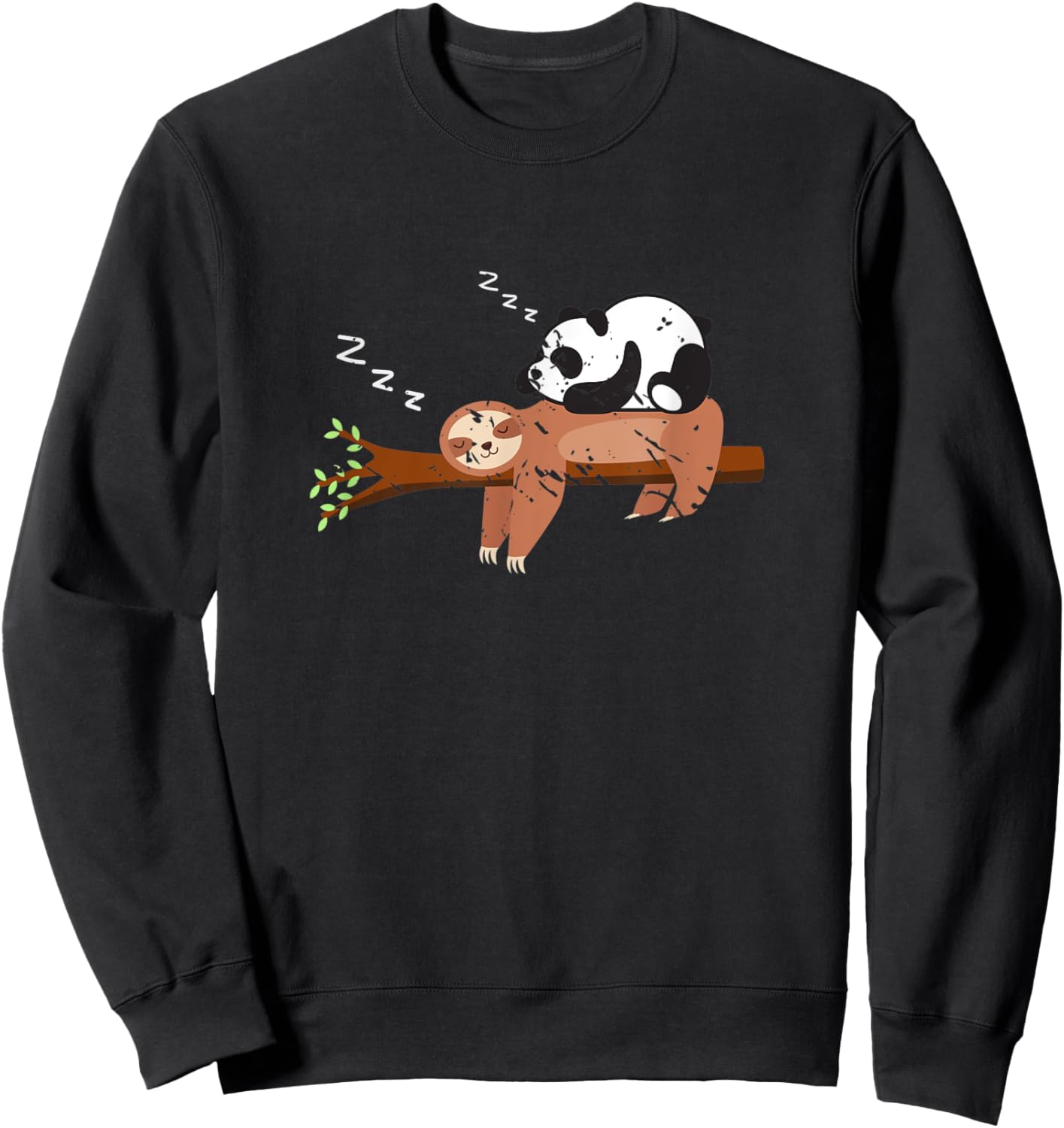 Cute Animals Gift Panda Sloth Sweatshirt - Sweatshirt | Black