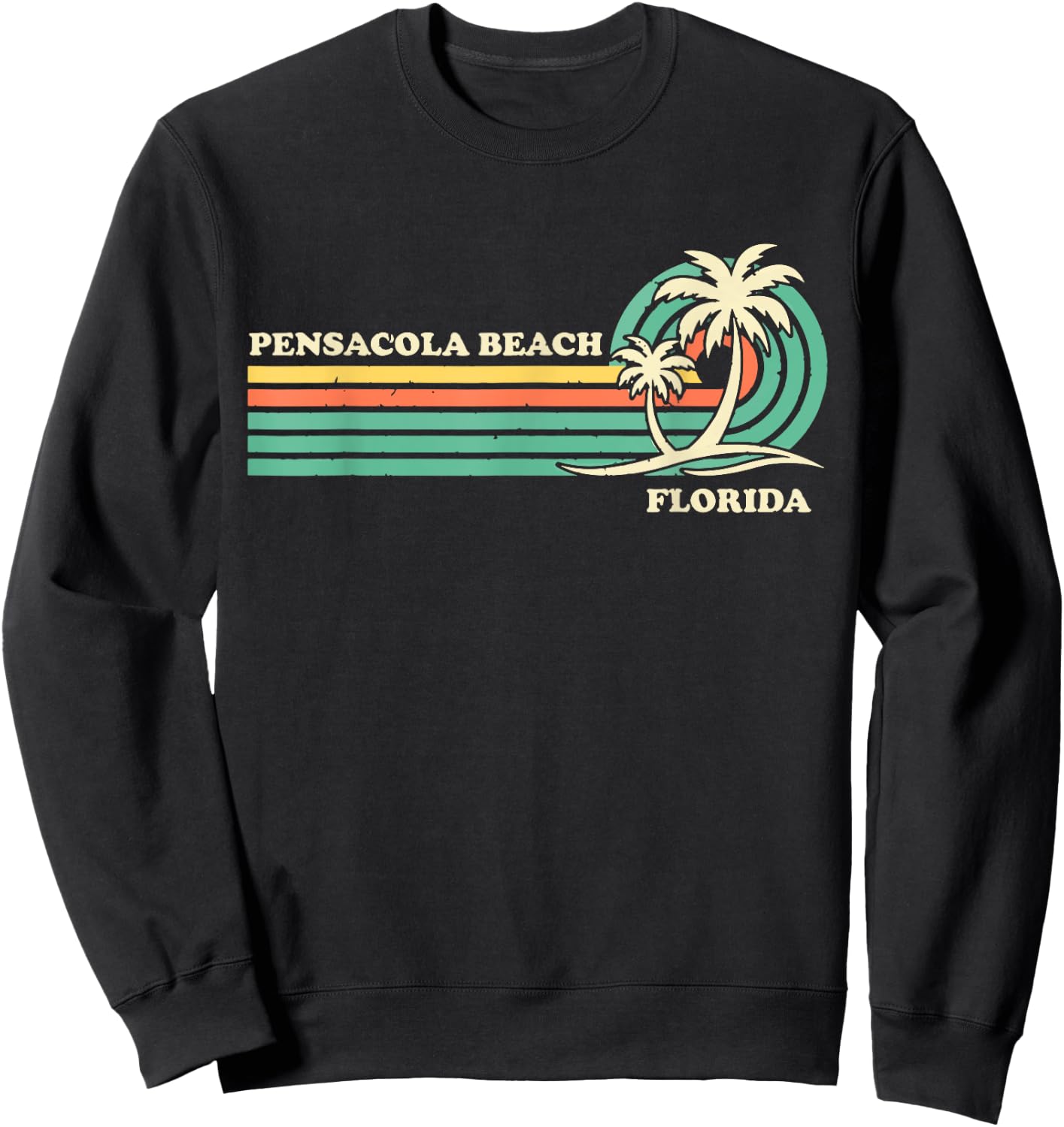 Vintage Retro Summer Vacation Florida Pensacola Beach Sweatshirt - Sweatshirt | Black