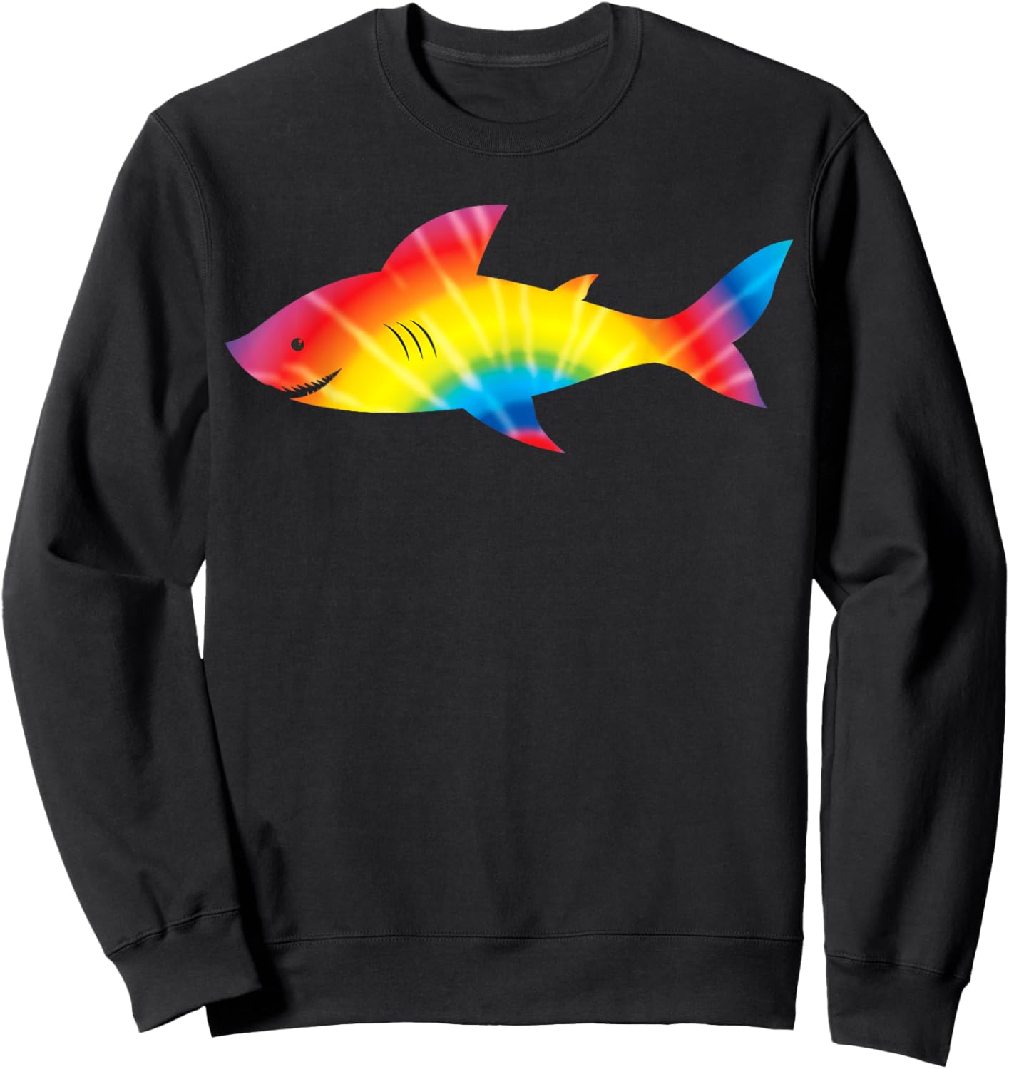 Shark Tie Dye Rainbow | Jawsome Men Women Kids Boys Sweatshirt - Sweatshirt | Black