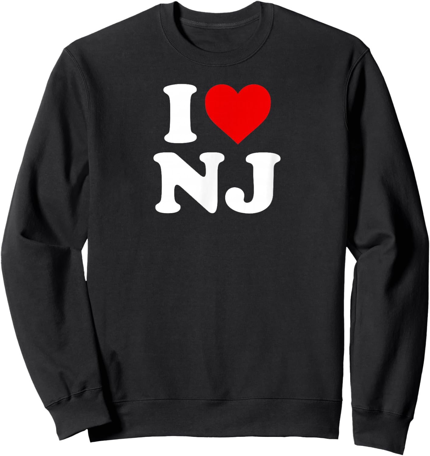 I Love NJ Heart New Jersey Sweatshirt - Sweatshirt | Black