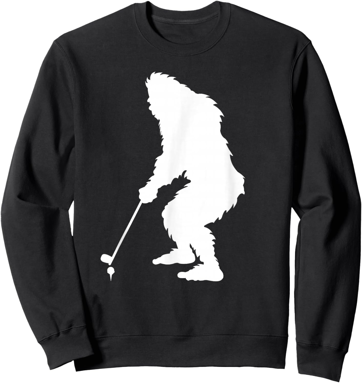 Sasquatch Golf Funny Bigfoot Playing Golf Gool Golfer Player Sweatshirt - Sweatshirt | Black