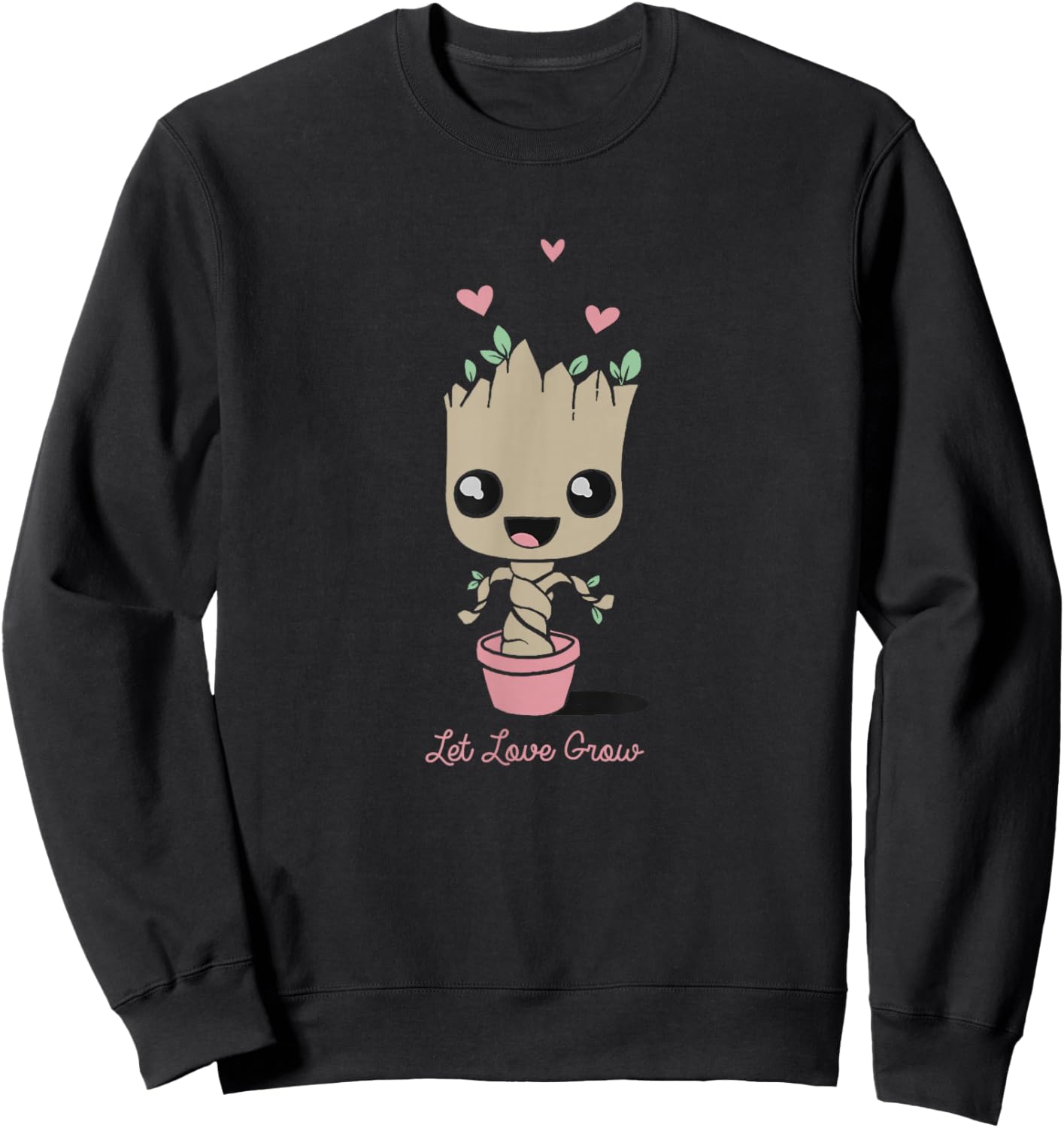 Marvel Valentine's Day Groot Let Love Grow Sweatshirt - Sweatshirt | Black