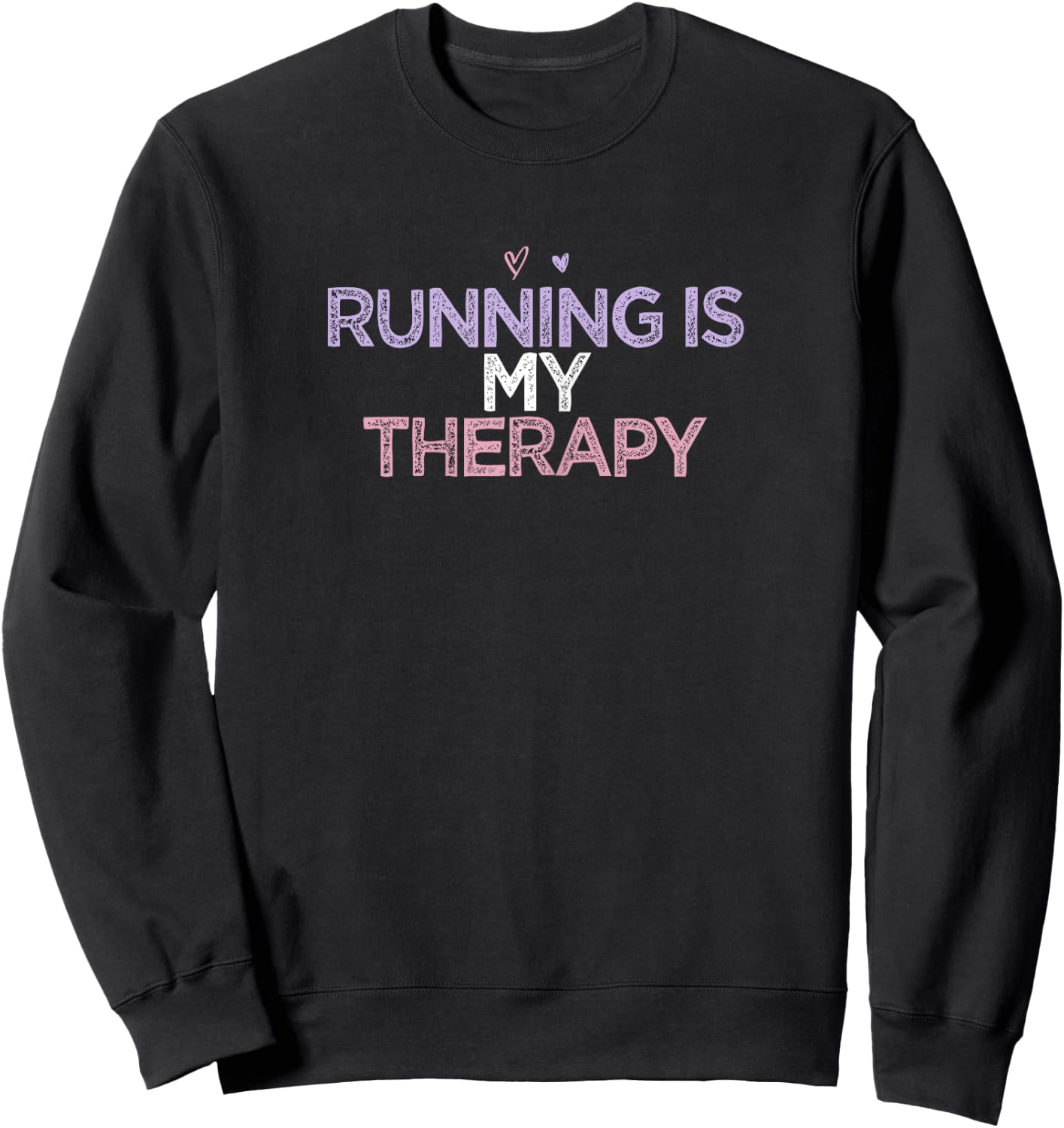 Funny Sarcastic Saying Gift Nellia Women's Blue X-Small Modern Casual Running Is My Therapy Sweatshirt - Sweatshirt | Black