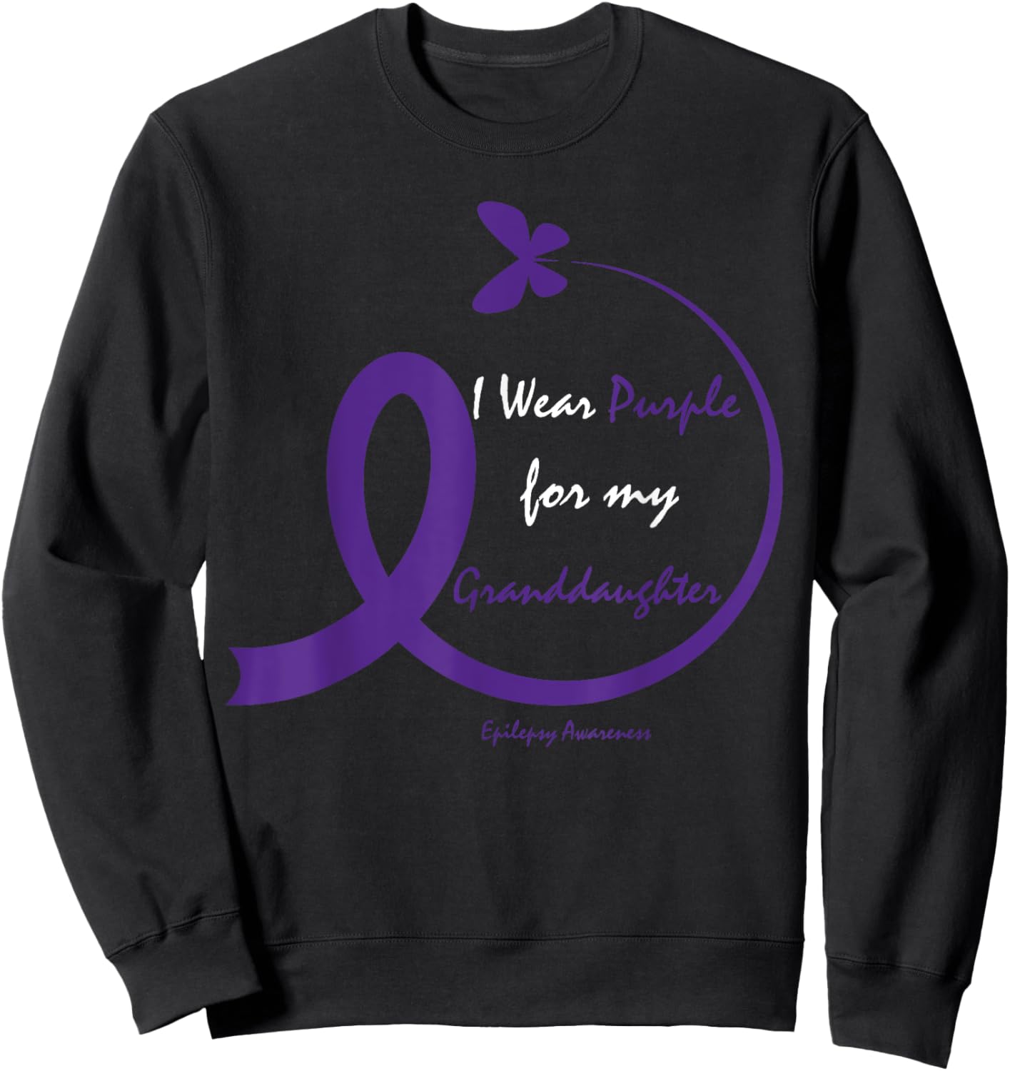 Products Gifts Wear Purple Granddaughter Epilepsy Awareness Sweatshirt - Sweatshirt | Black