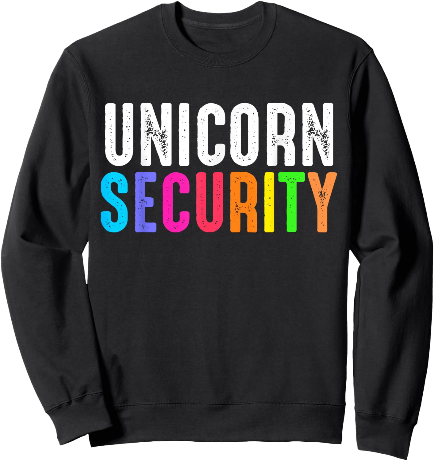 Halloween Dad Mom and Daughter Costume Unicorn Security Sweatshirt - Sweatshirt | Black
