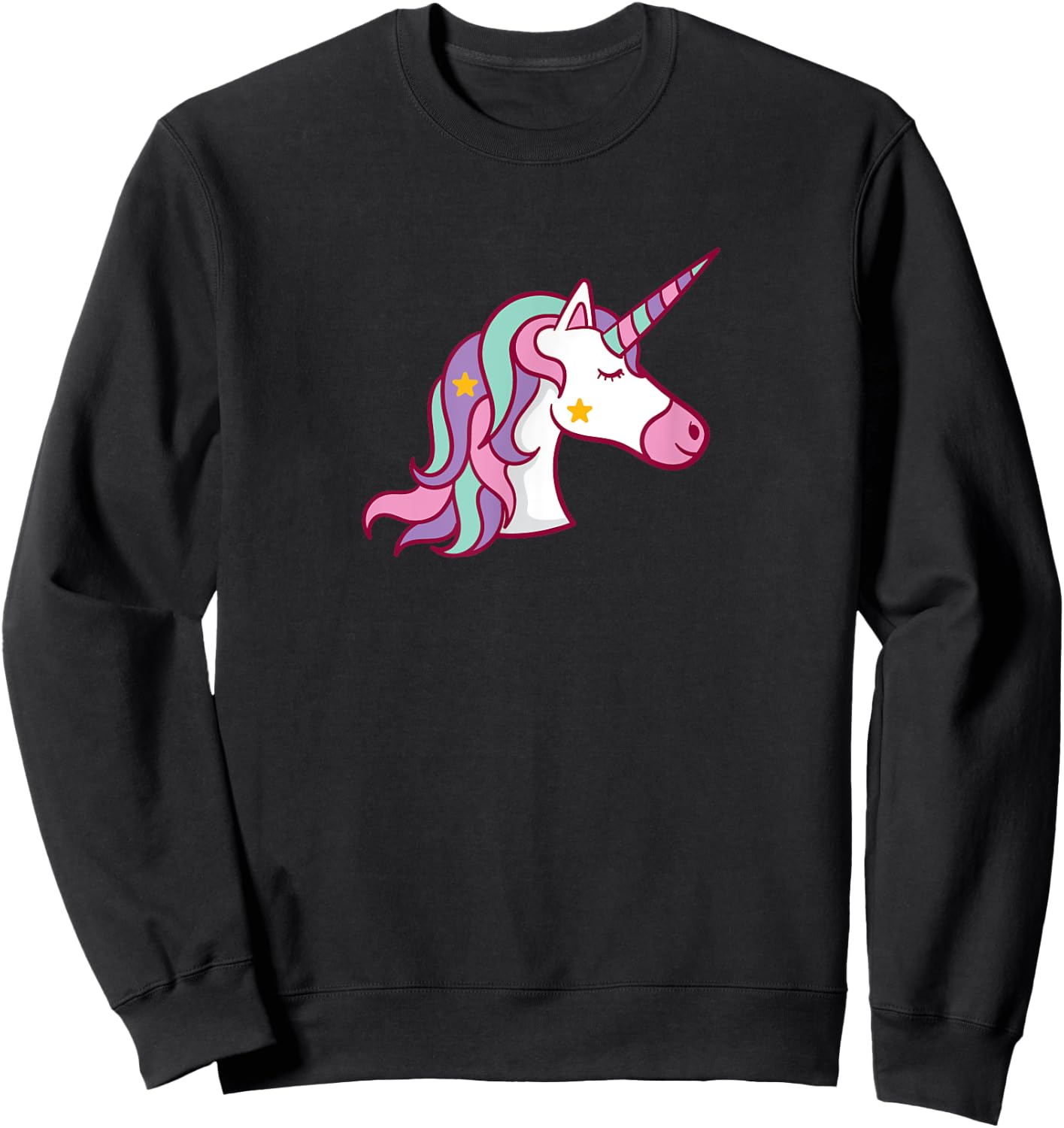 Pink Magic Unicorn Feminine Beautiful Girly Girlie Girl Sweatshirt - Sweatshirt | Black