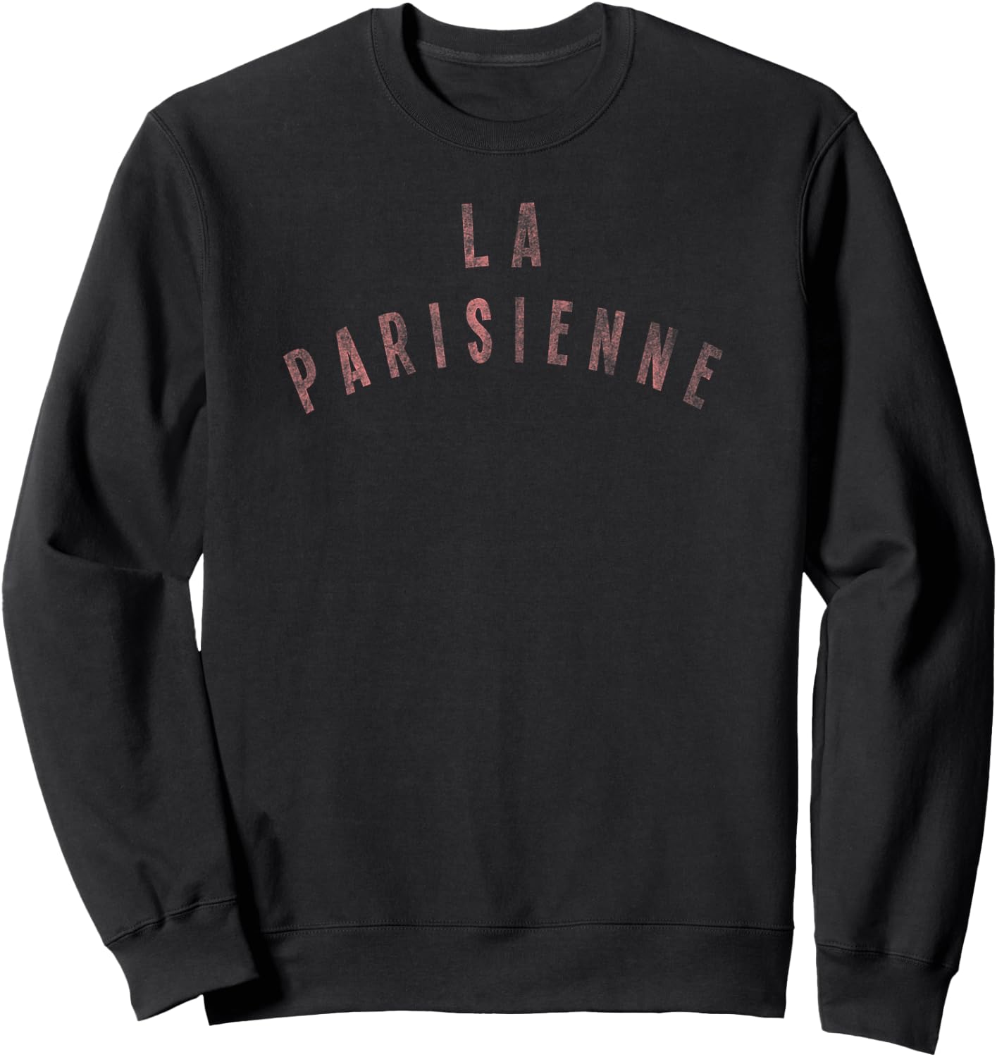 Trendy La Parisienne Arching Text Sweatshirt - Sweatshirt | Black