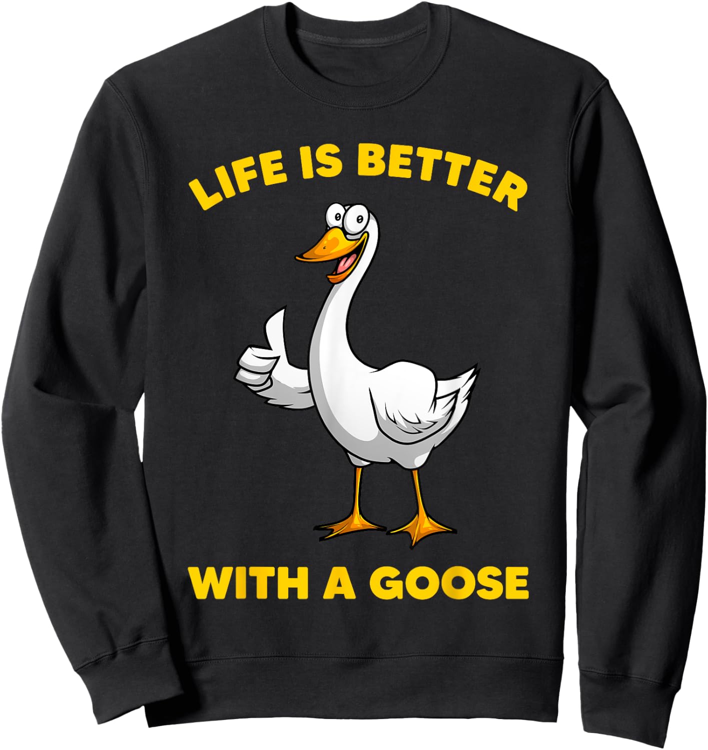 Cute Goose Design Women Toddler Grey White Goose Fan Sweatshirt - Sweatshirt | Black