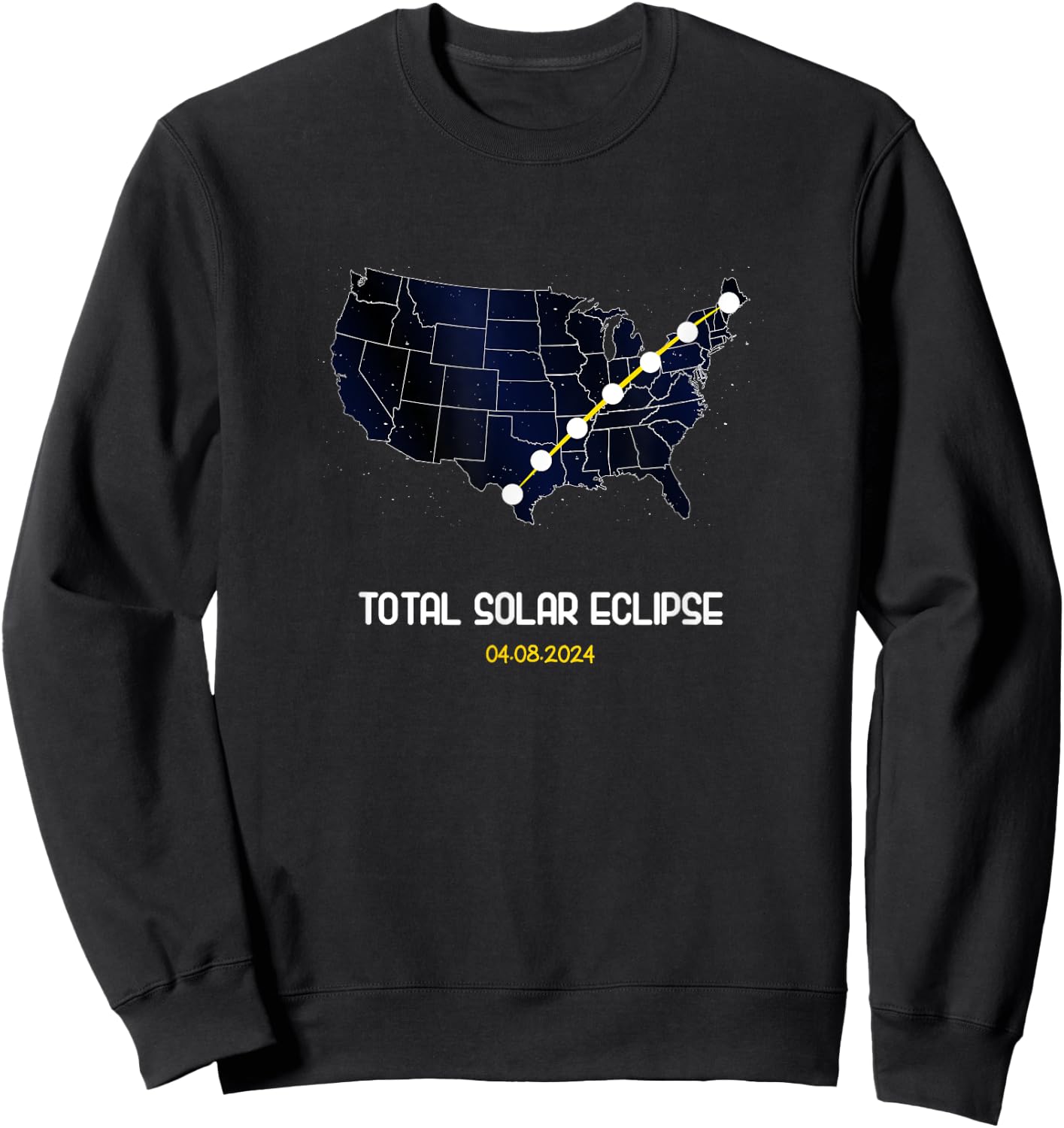 America Totality Eclipse April 8 2024 Sweatshirt - Sweatshirt | Black