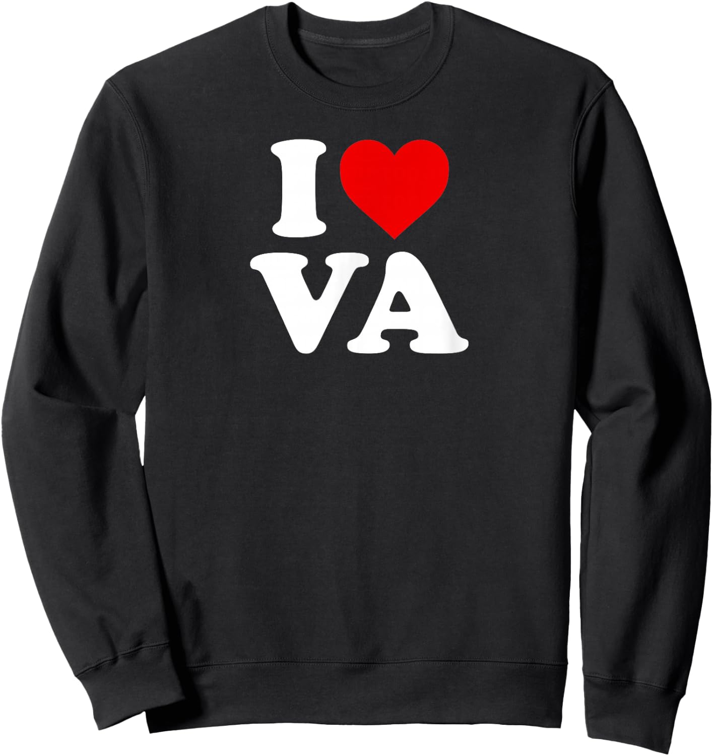 I Love VA Heart Virginia Sweatshirt - Sweatshirt | Black