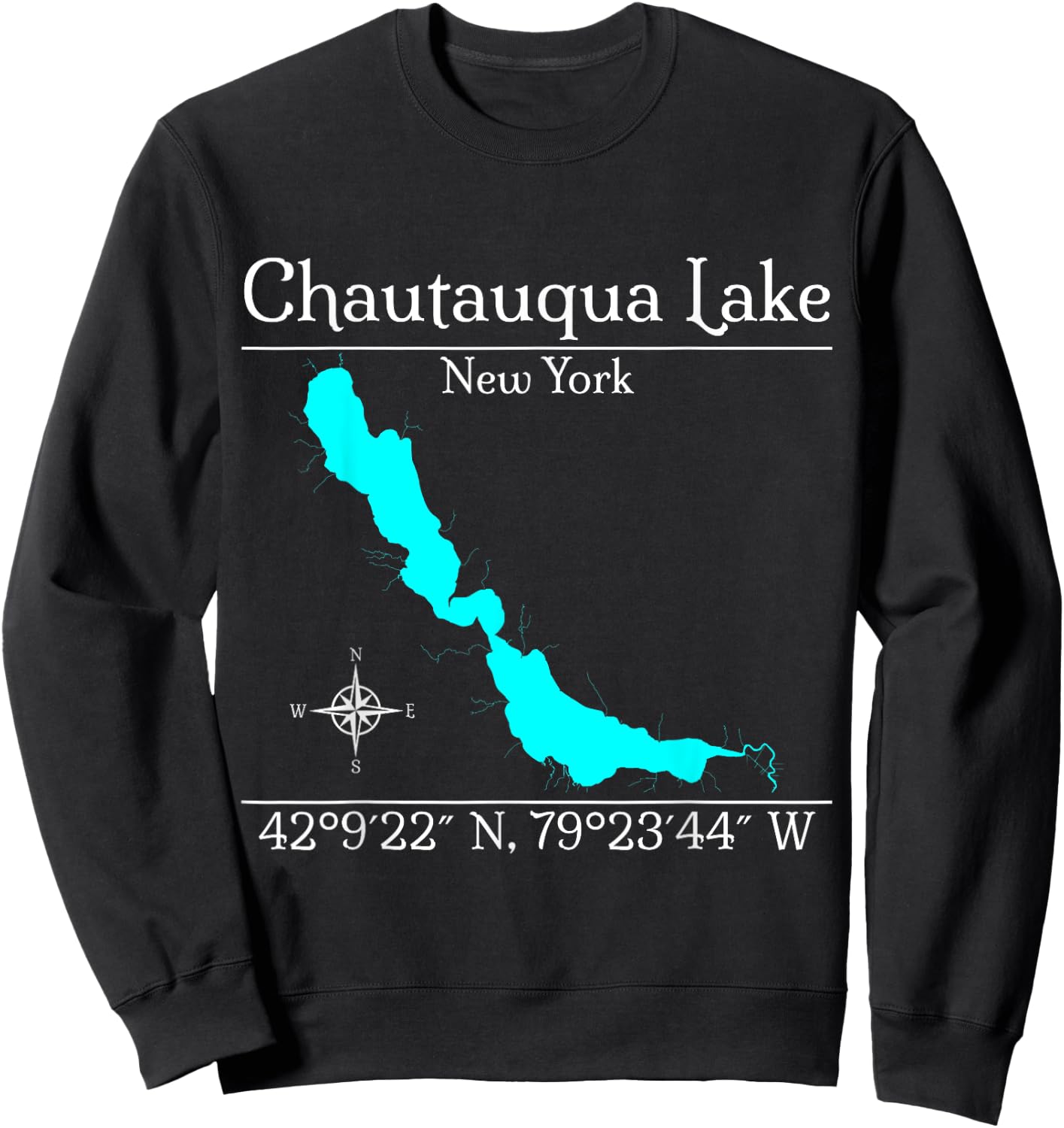 Chautauqua Lake, New York Sweatshirt - Sweatshirt | Black