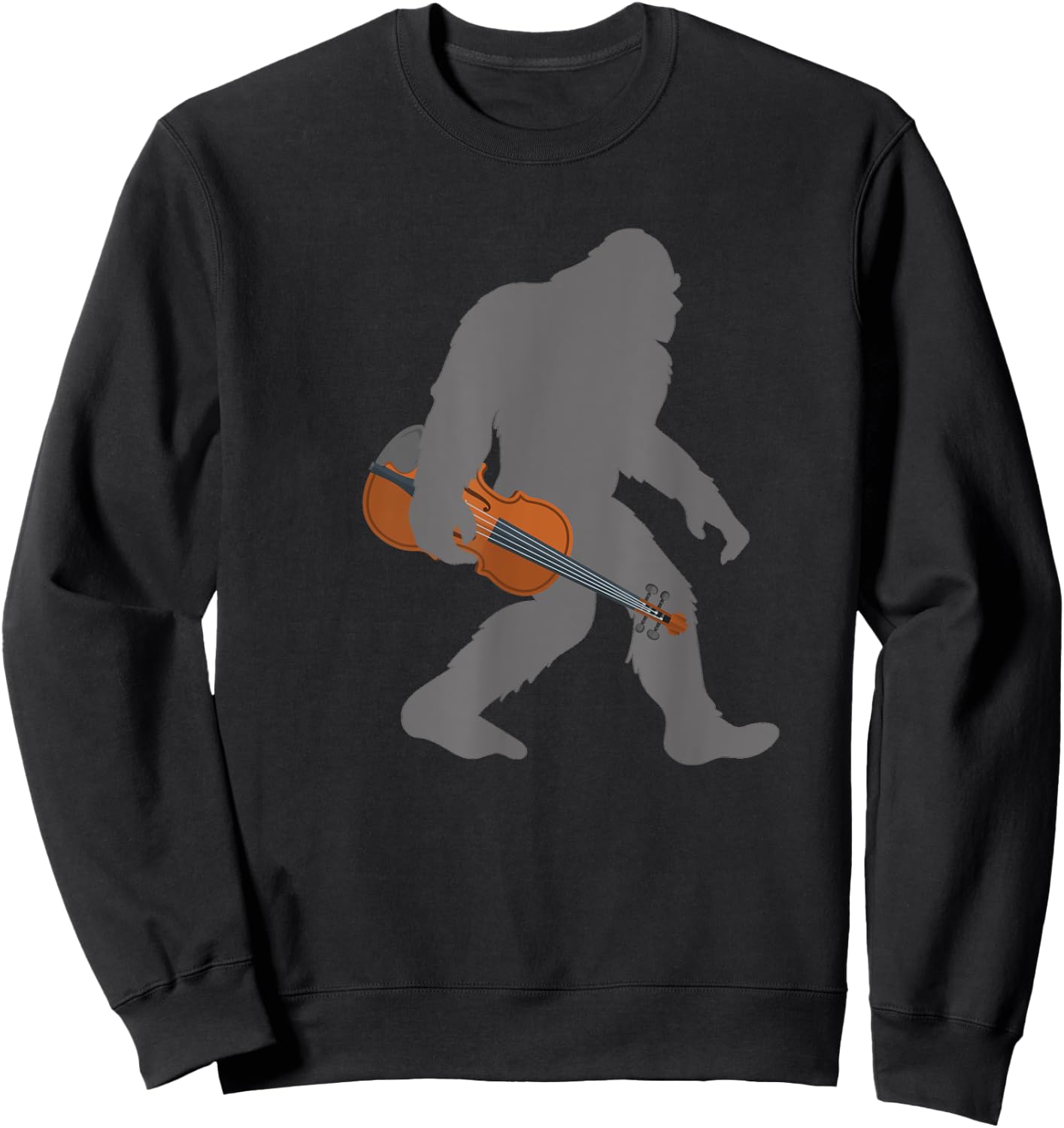 Funny Fiddle Violinist Bigfoot musician with Violin Sweatshirt - Sweatshirt | Black