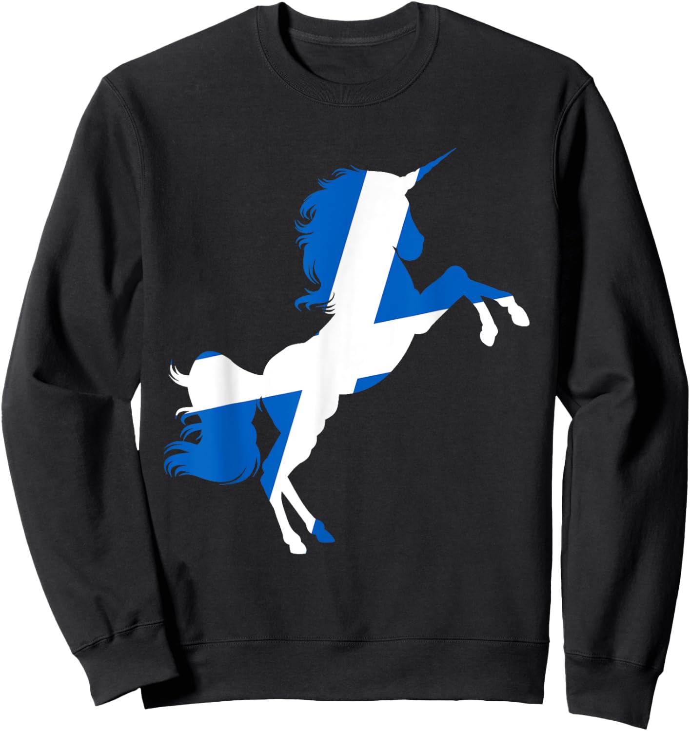 Scotland Flag Unicorn Scot Tartan Plaid Day Scottish Unicorn Sweatshirt - Sweatshirt | Black