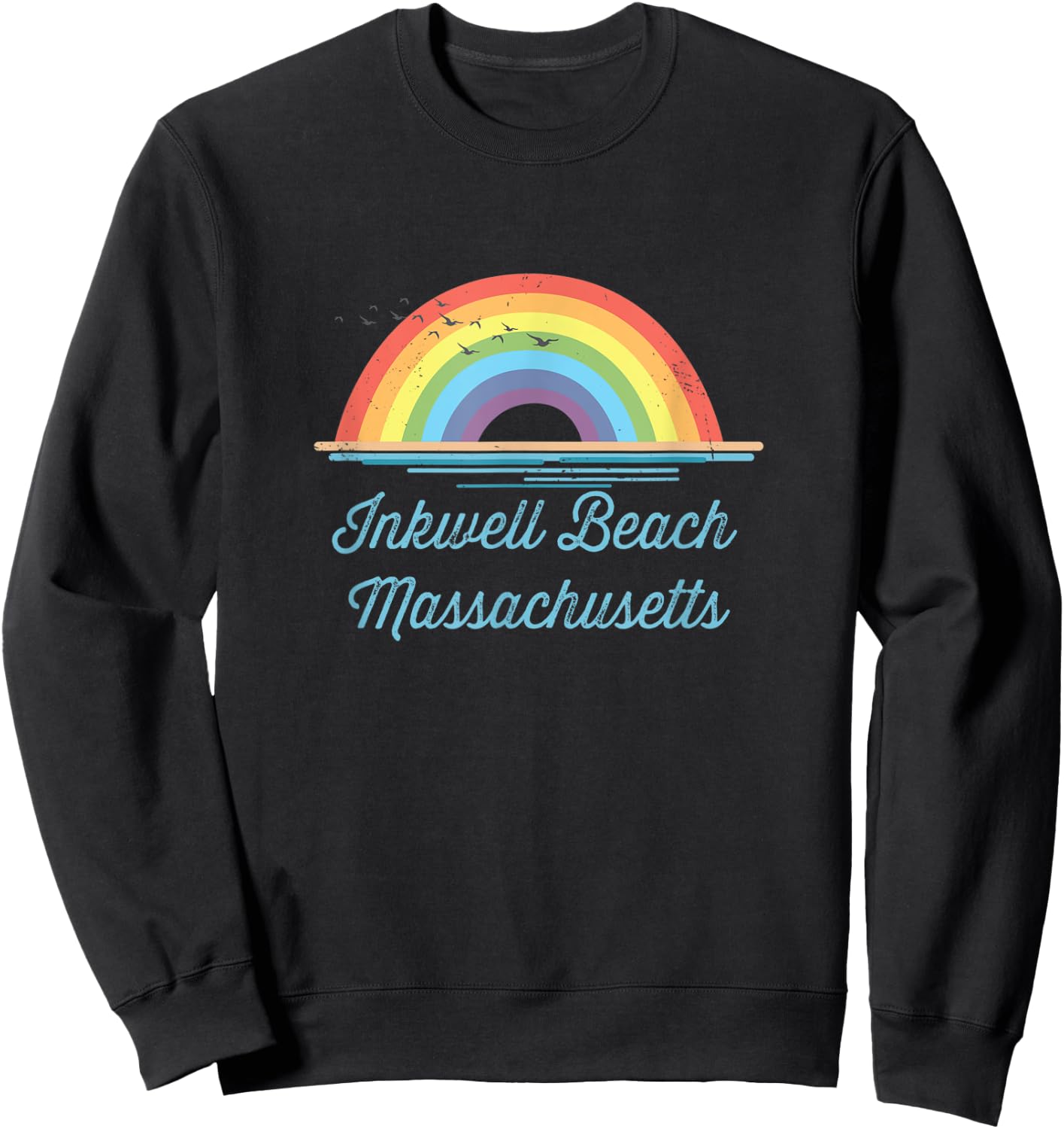 Inkwell Beach Massachusetts Souvenir Graphic Women Kids Sweatshirt - Sweatshirt | Black