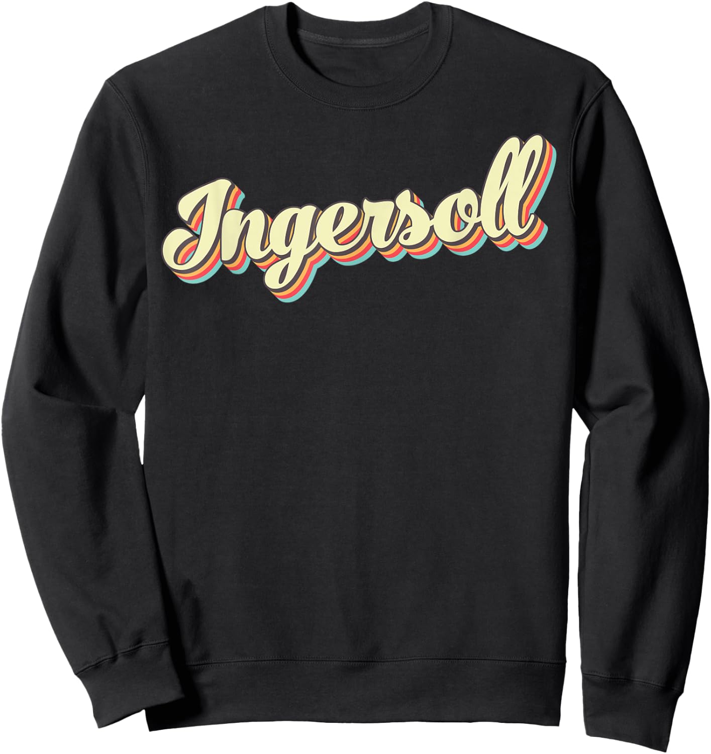 Ingersoll Retro Art Baseball Font Vintage Sweatshirt - Sweatshirt | Black