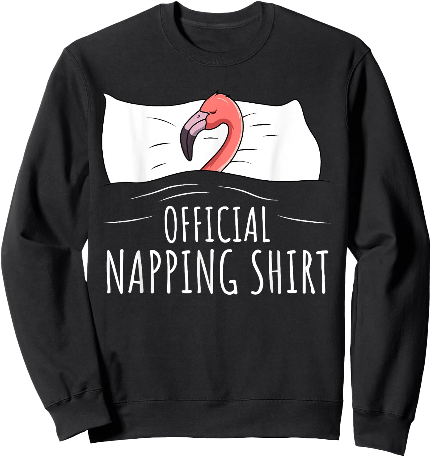 Sleeping Flamingo Lover Official Napping Sweatshirt - Sweatshirt | Black