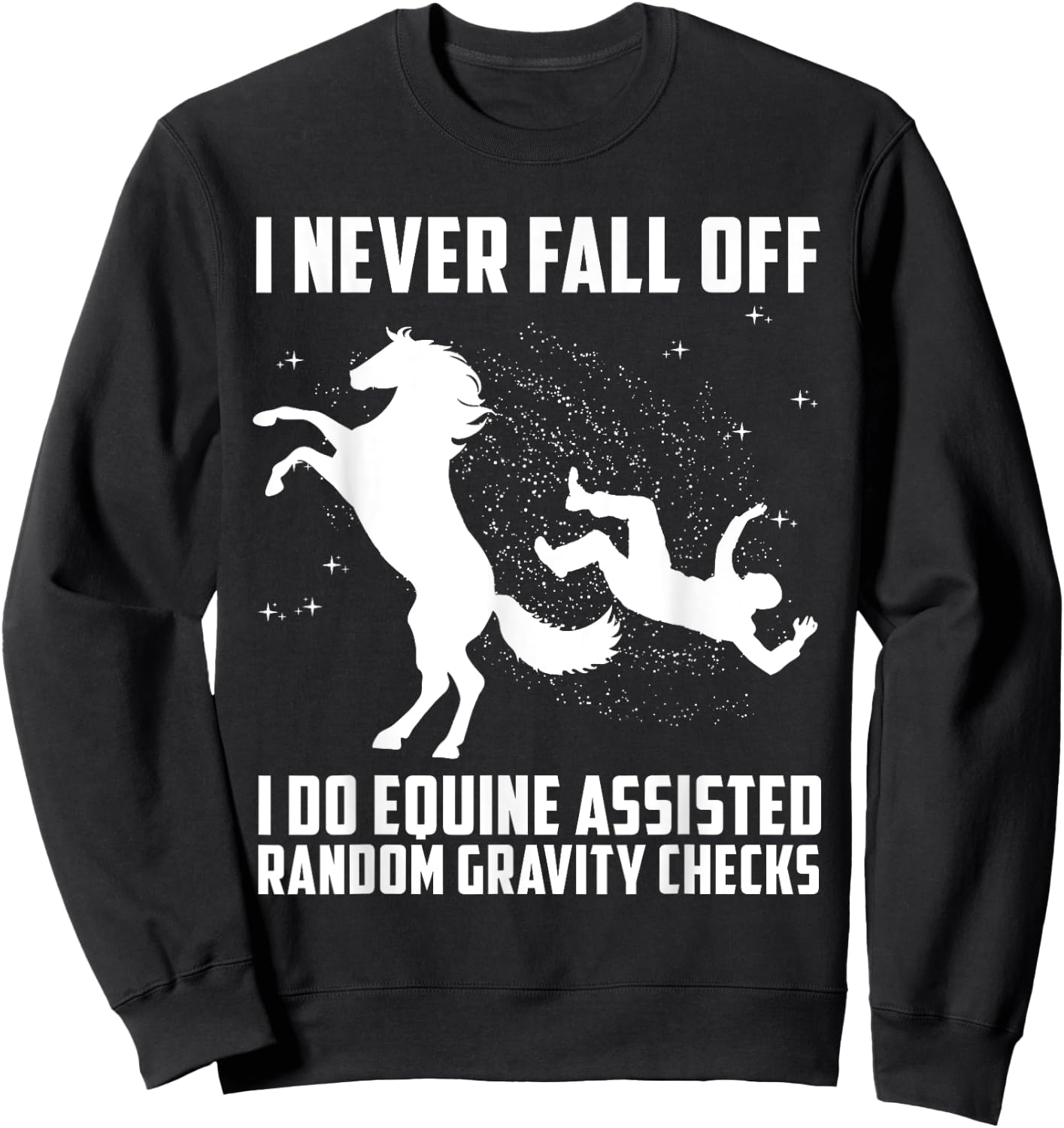 Funny Horse Art Horse Equestrian Racer Lover Men Women Kids Sweatshirt - Sweatshirt | Black