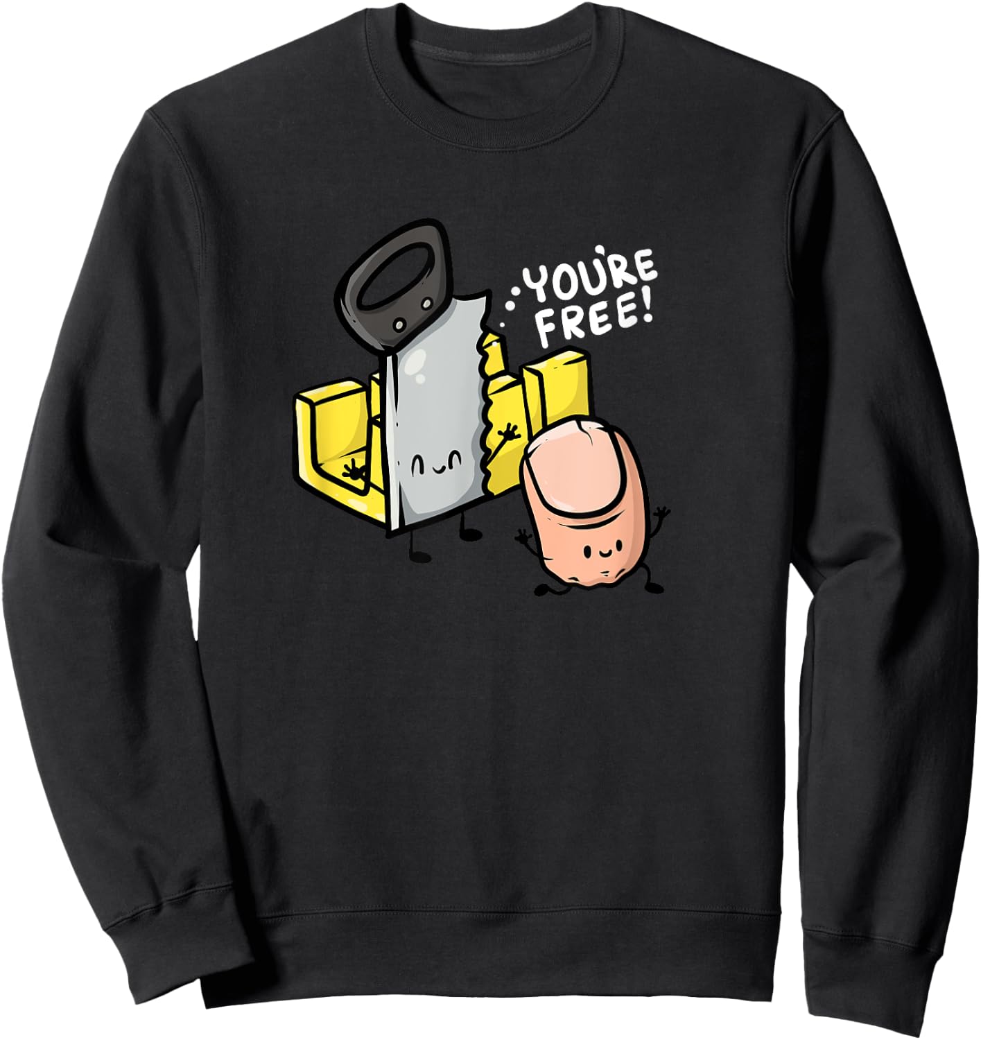Your Free! Carpenter Woodworker Funny Missing Finger Sweatshirt - Sweatshirt | Black