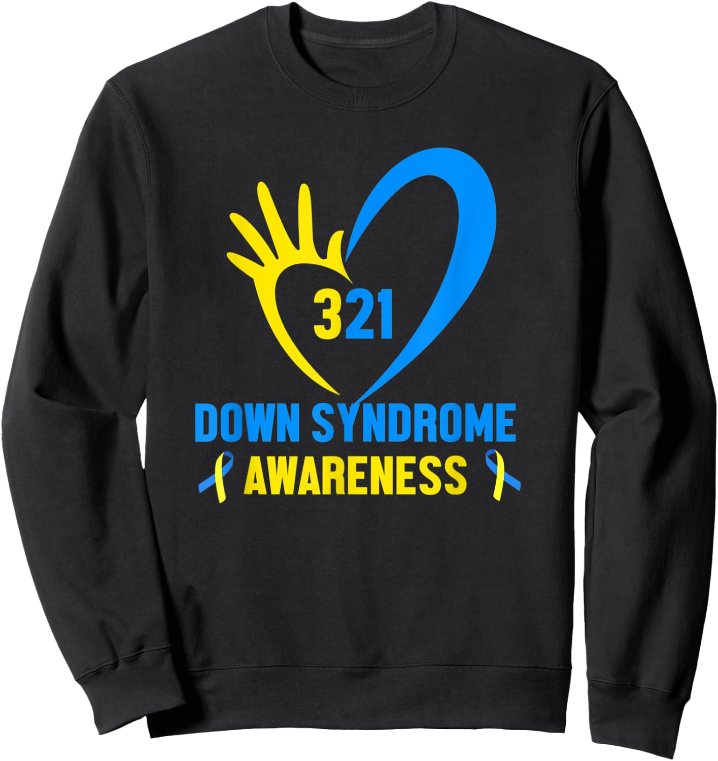 321 World Down Syndrome Awareness Day Shirt, Trisomy 21 Kids Sweatshirt - Sweatshirt | Black