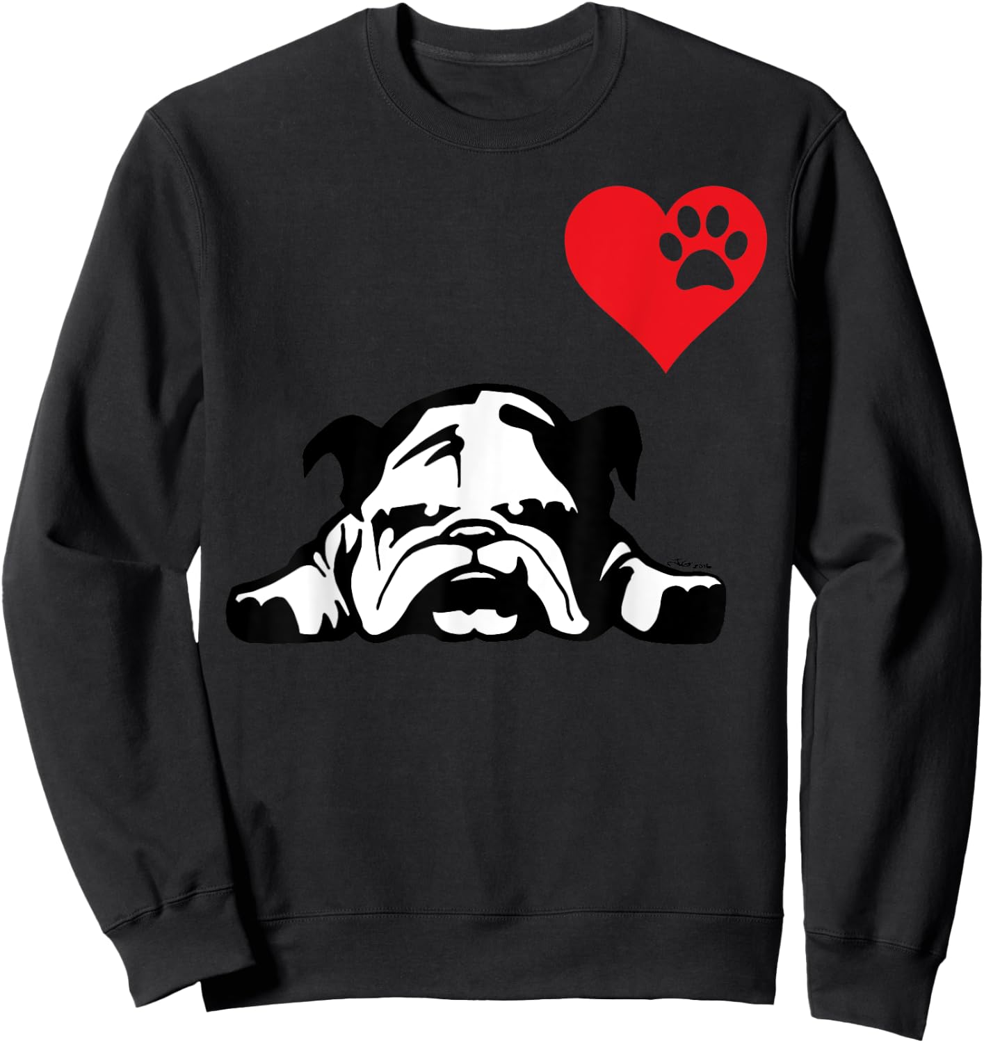 English Bulldog I LOVE MY ENGLISH BULLDOG DOG Men Women Girls Kids Sweatshirt - Sweatshirt | Black