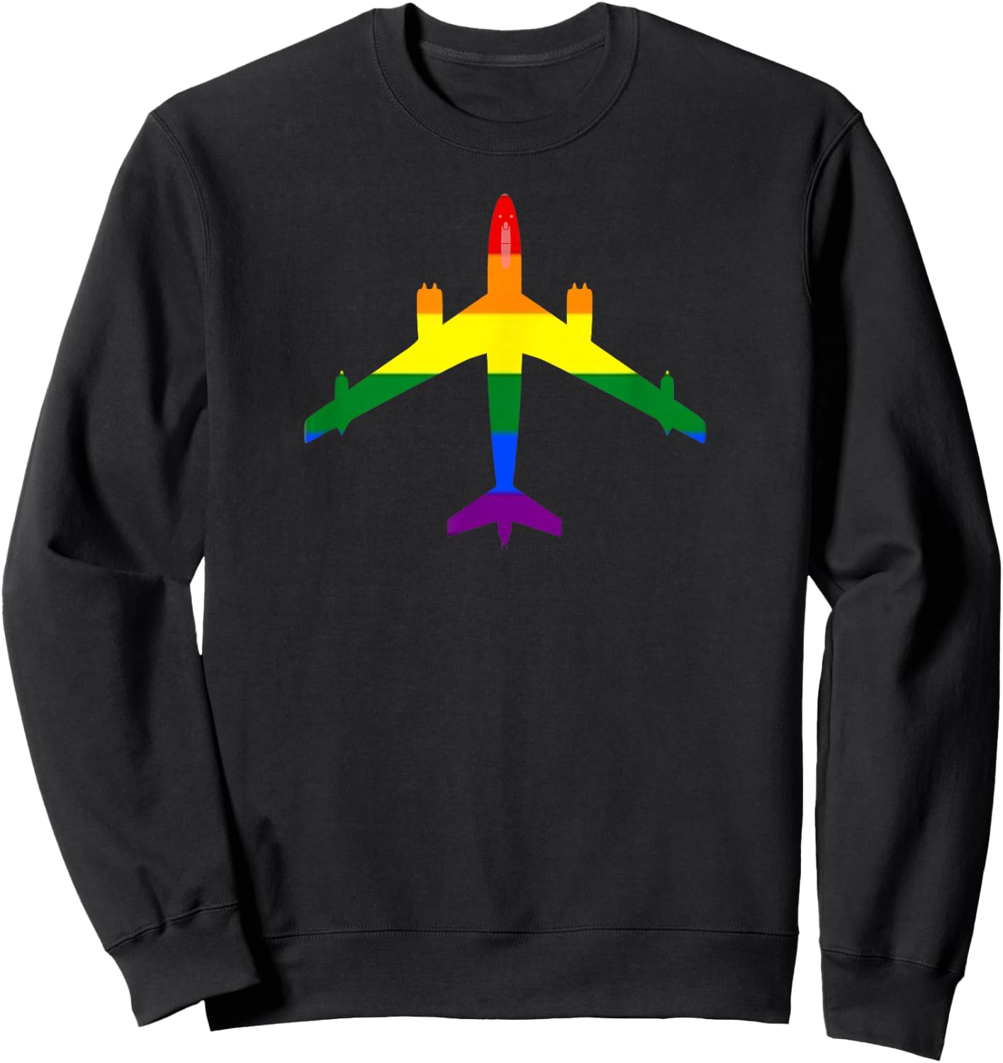 Rainbow Pride LGBT Airplane Gay Pilot Shirt Sweatshirt - Sweatshirt | Black