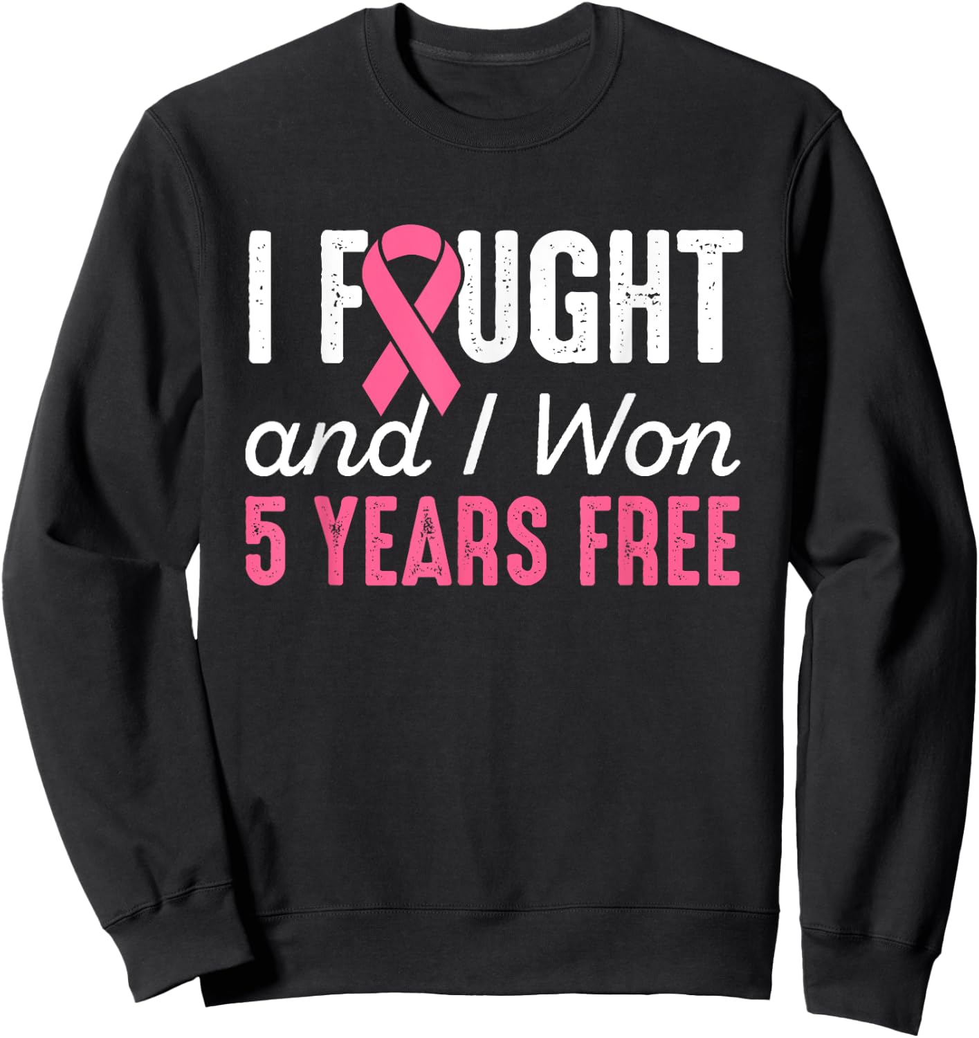 Breast Cancerversary 5 Years Breast Cancer Free Shirt Gift Sweatshirt - Sweatshirt | Black