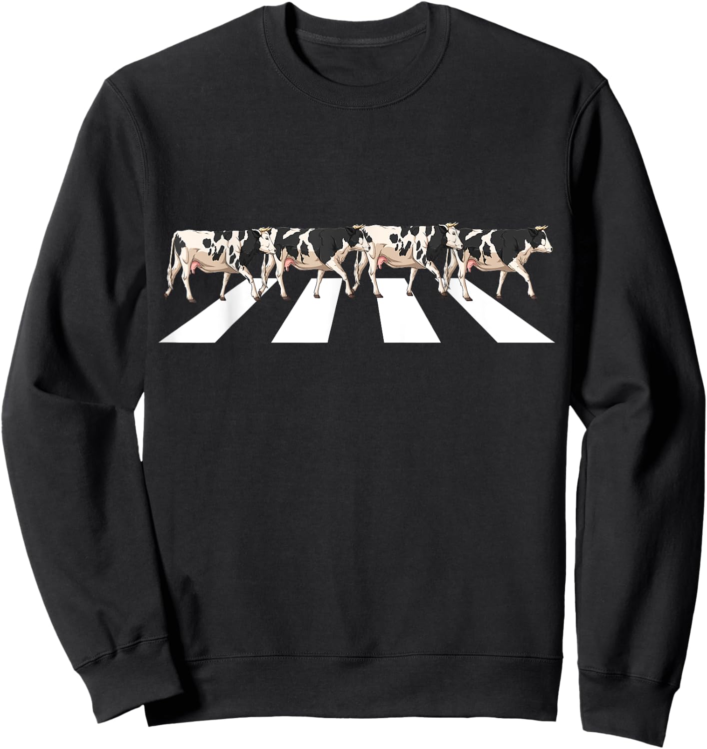 Funny Crosswalk Cows Farming farm Cow Girl Boy Women Men Kid Sweatshirt - Sweatshirt | Black