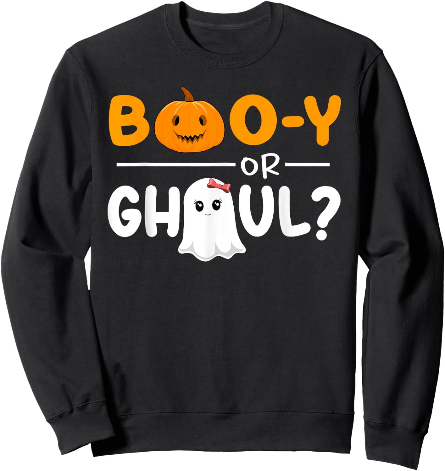 Boo-y Or Ghoul Gender Reveal Halloween Baby Shower Party Sweatshirt - Sweatshirt | Black