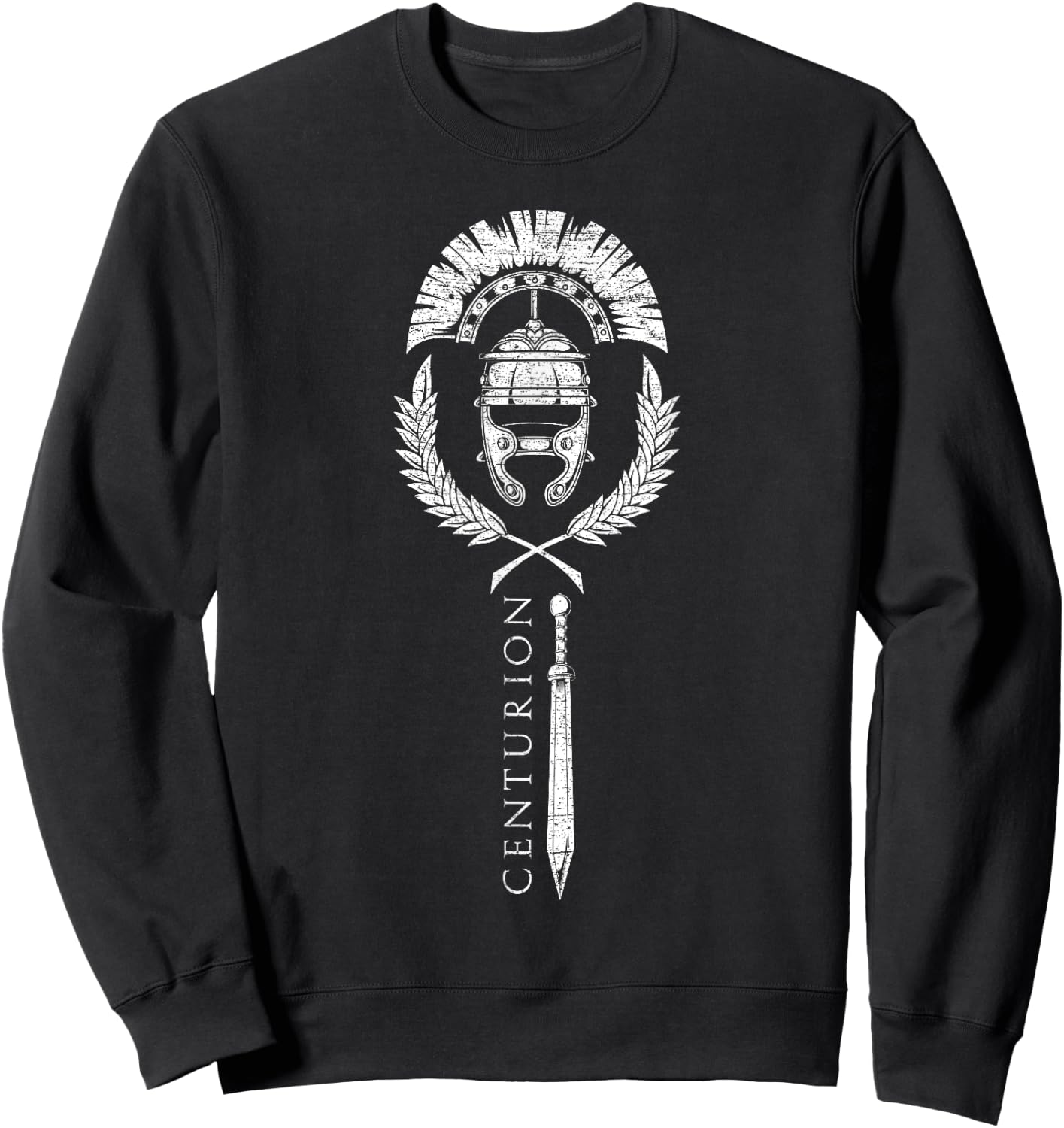 SPQR Designs Roman Centurion - Men's Black Classic Fit Short Sleeve - Small Sweatshirt - Sweatshirt | Black