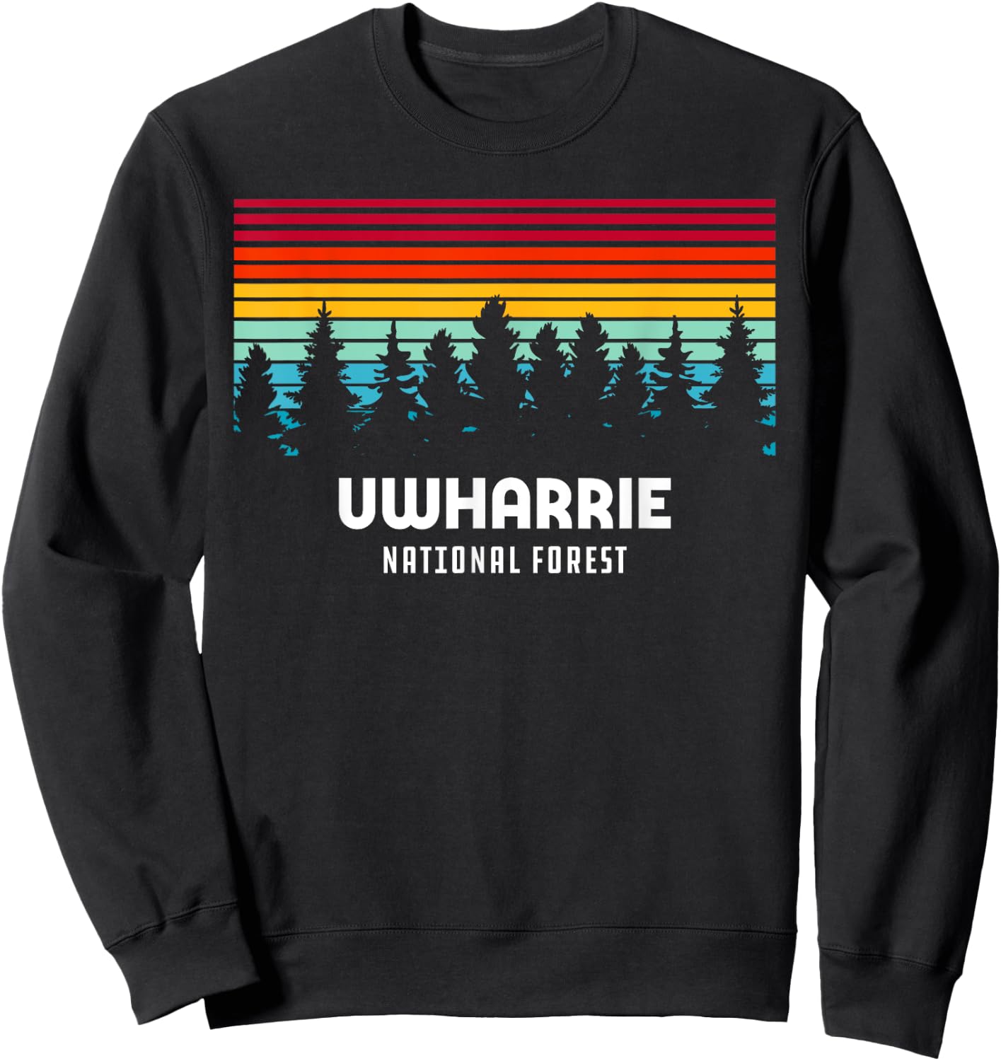 Retro Uwharrie National Forest Albemarle North Carolina Sweatshirt - Sweatshirt | Black