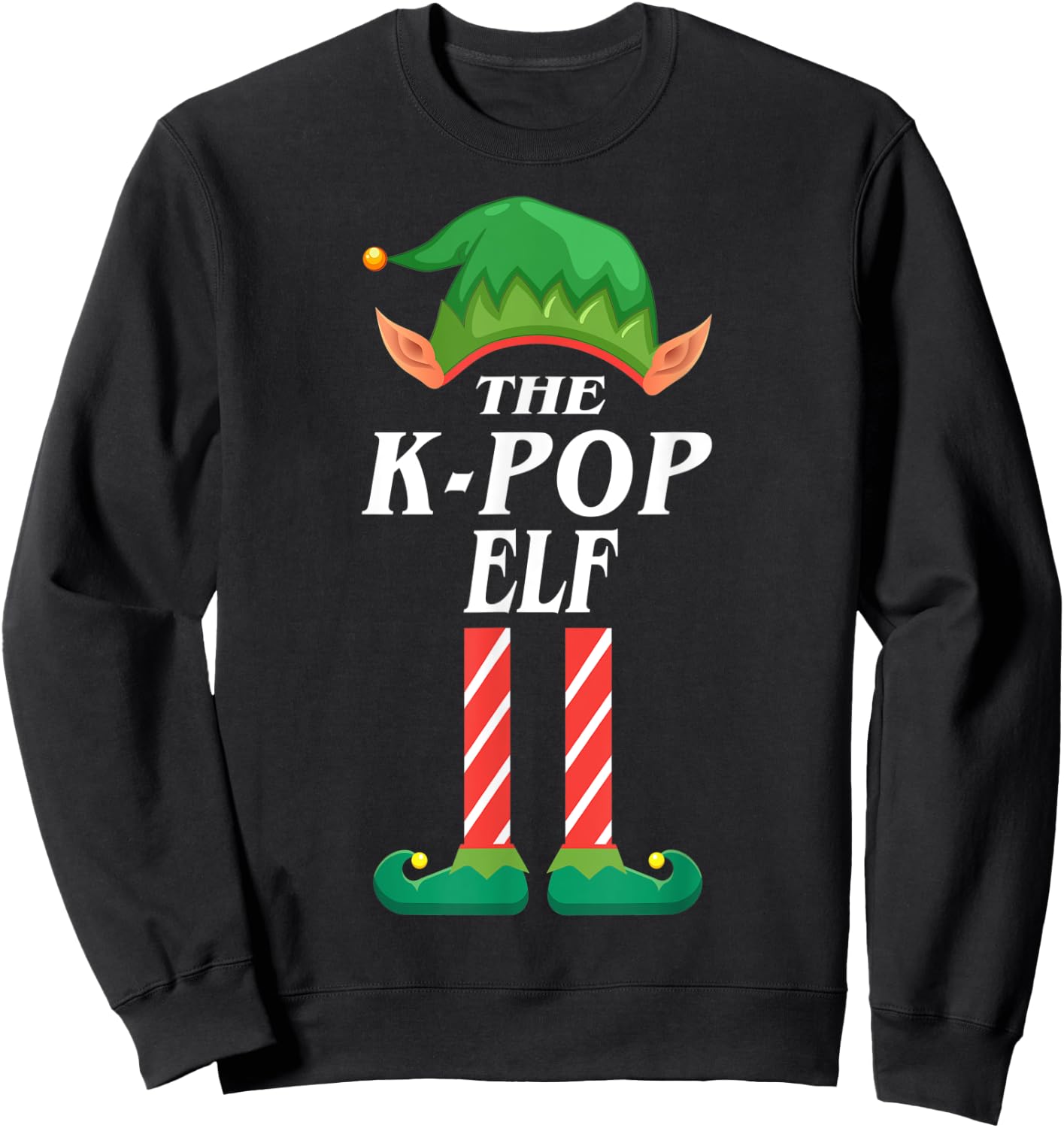 K-Pop elf christmas pajamas for family matching elf Sweatshirt - Sweatshirt | Black