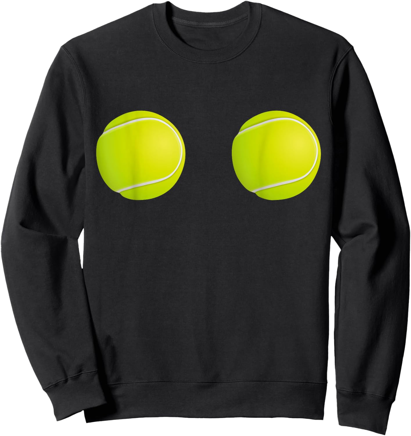 Tennis Ball Boobs Breasts Bra Funny Sweatshirt - Sweatshirt | Black