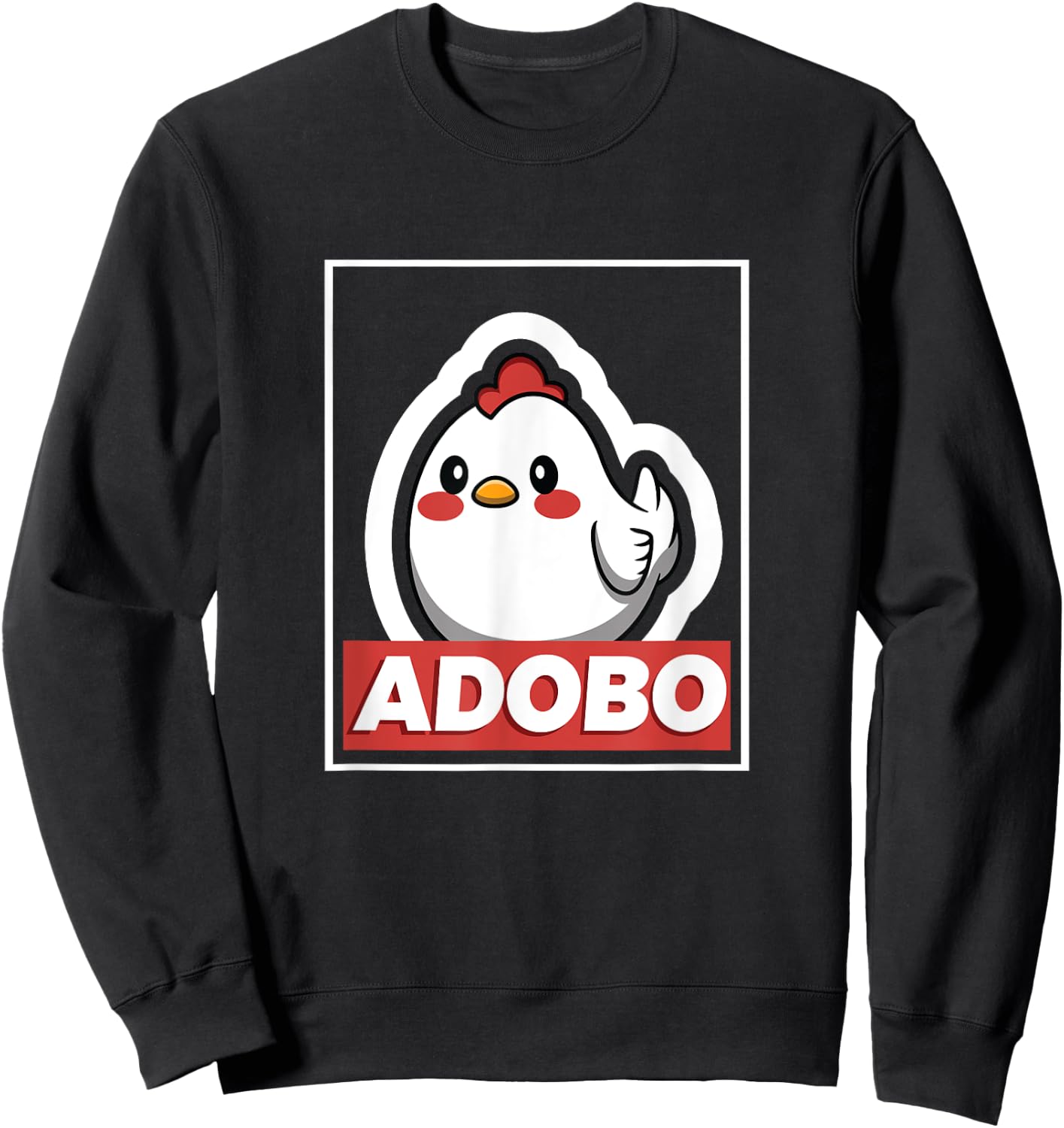 Adobo Chicken Kawaii Philippines Shirt Filipino Food Gift Sweatshirt - Sweatshirt | Black