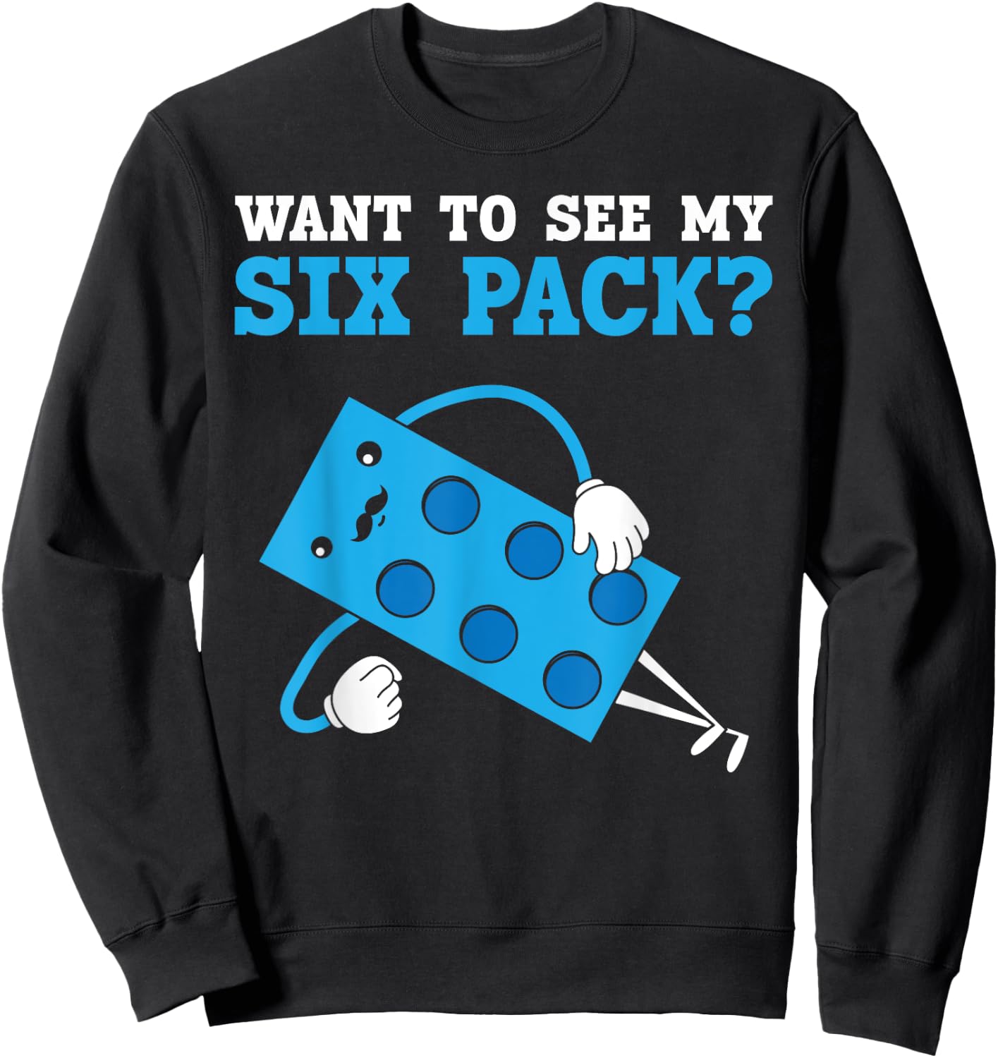 Want To See My Six Pack Bricks Lover Master Builder Sweatshirt - Sweatshirt | Black
