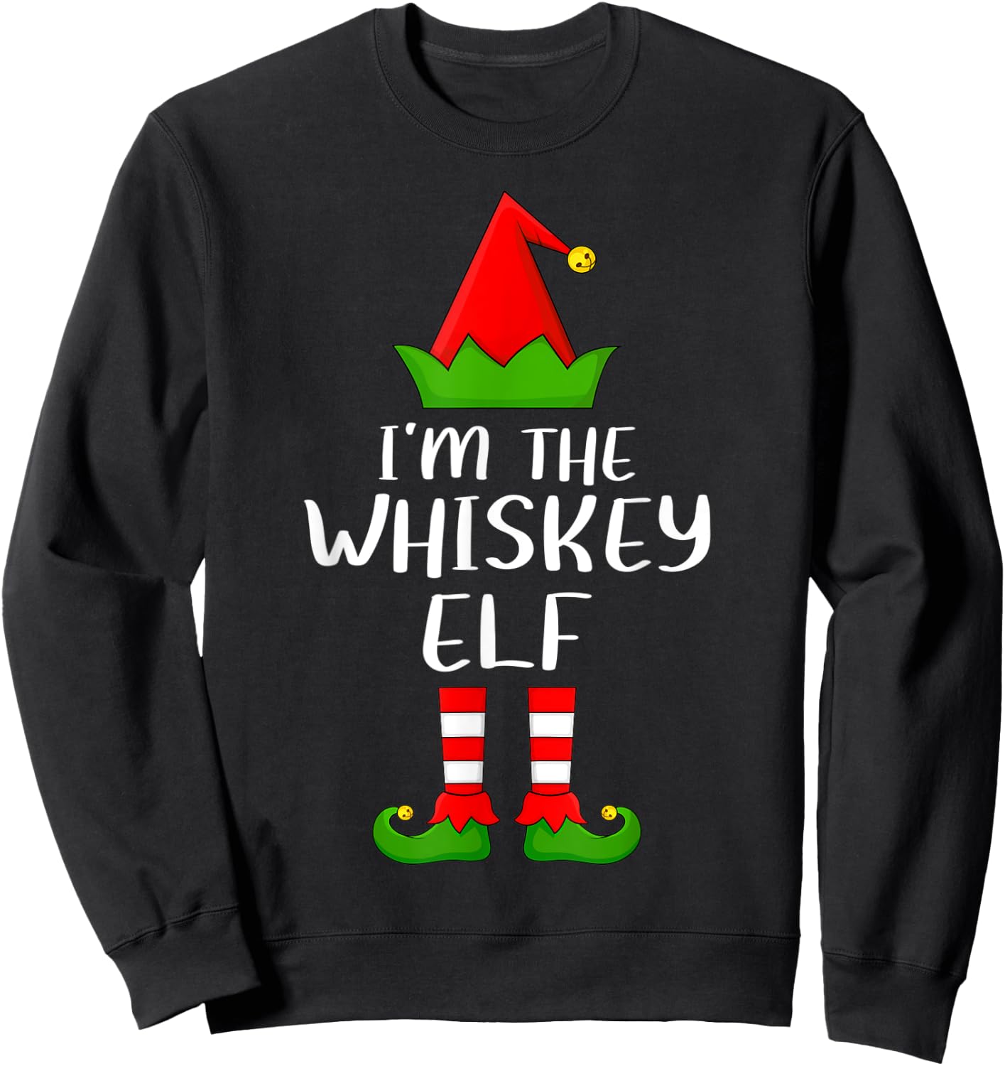 Funny Matching Family I'm The Whiskey Elf Christmas Sweatshirt - Sweatshirt | Black