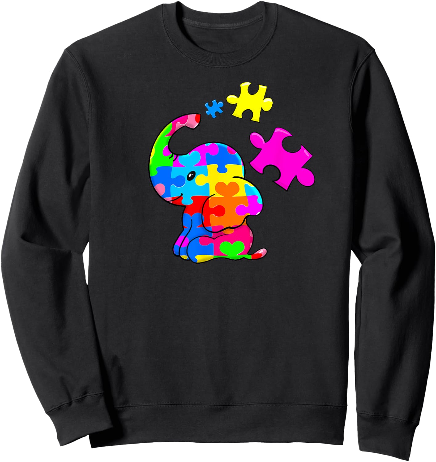 Cute Autism Elephant Autism Awareness Autistic Sweatshirt - Sweatshirt | Black