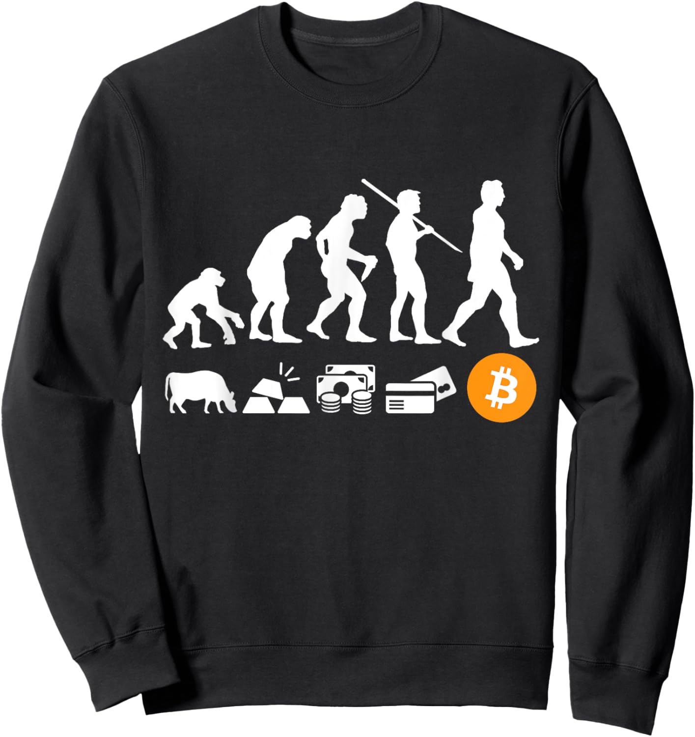 Bitcoin Evolution of Money | A BTC Crypto Sweatshirt - Sweatshirt | Black