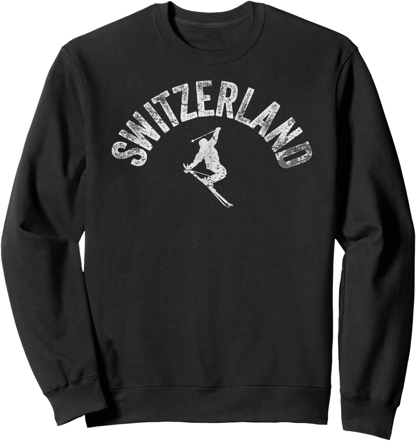 Switzerland Ski Vintage Swiss Skiing Skier Winter Pro Gear Sweatshirt - Sweatshirt | Black