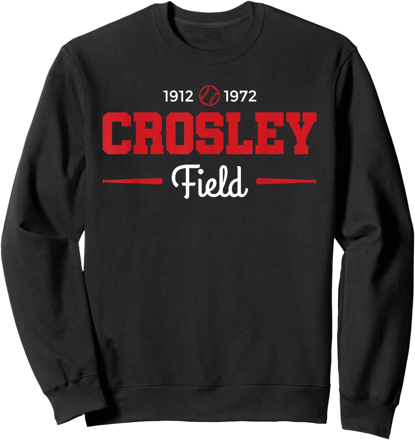 Crosley Field Retro Cincinnati Baseball Sweatshirt - Sweatshirt | Black