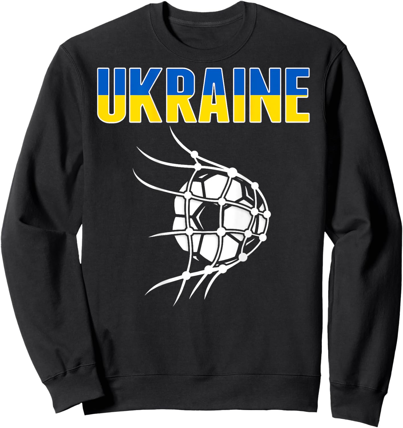 Ukraine Soccer Fans Jersey - Ukrainian Flag Football In Net Sweatshirt - Sweatshirt | Black