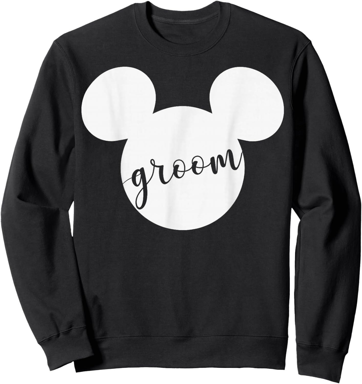 Disney Mickey And Friends Mickey Groom Text Sweatshirt - Sweatshirt | Black