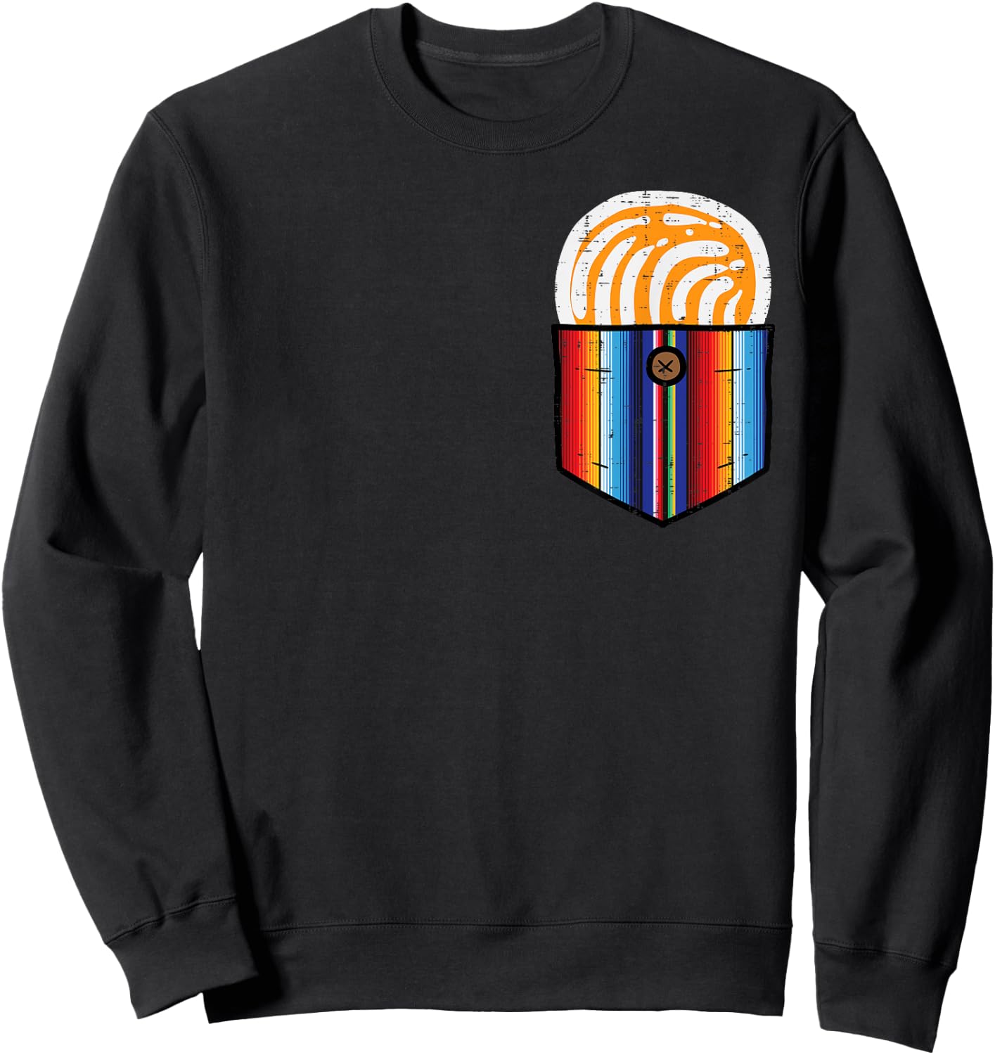 Conchas Serape Pocket Cinco De Mayo Mexican Fiesta Party Sweatshirt - Sweatshirt | Black