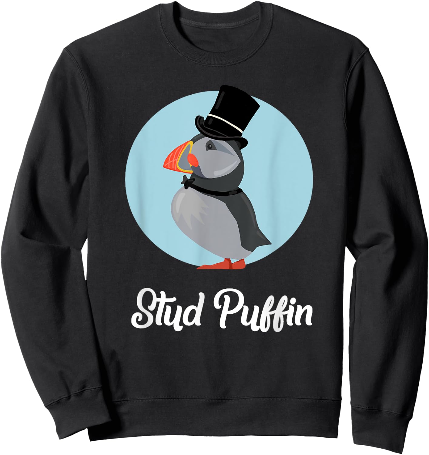 Stud Puffin Seabird Lover Stud Muffin Gift Sweatshirt - Sweatshirt | Black