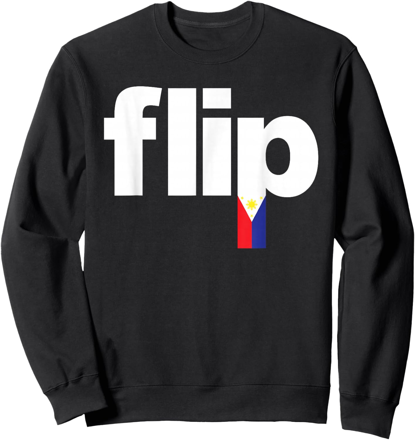 Cool Filipino Flag Pride - Pinoy Flip Logo Sweatshirt - Sweatshirt | Black