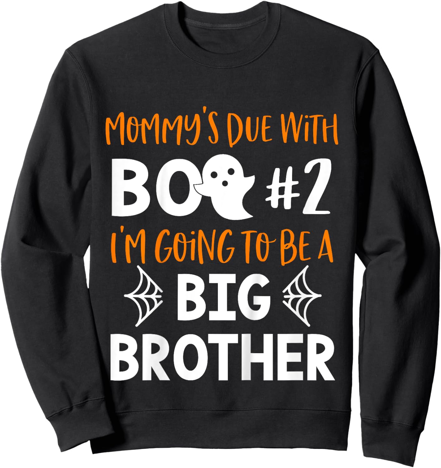 Kids Big Brother Halloween Pregnancy Announcement Boo #2 Sweatshirt - Sweatshirt | Black