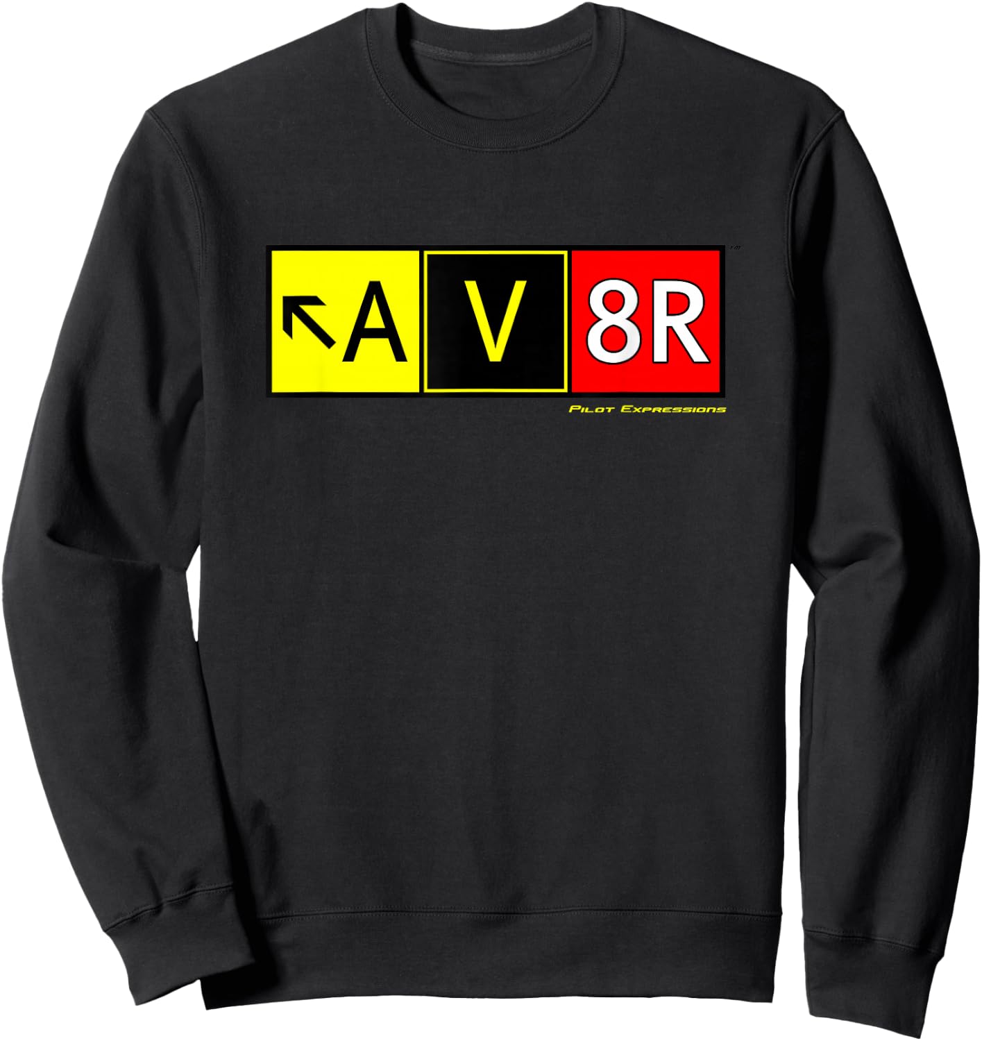 AV8R Aviator Taxiway Sign Sweatshirt - Sweatshirt | Black