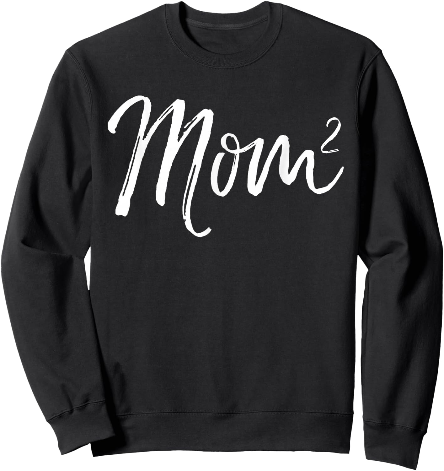 Cute Mom Shirts Mother's Day Gifts Design Studio Women's Mom Squared Cute Twin Mom Second Child Announcement Black Small Classic Fit Short Sleeve Sweatshirt - Sweatshirt | Black