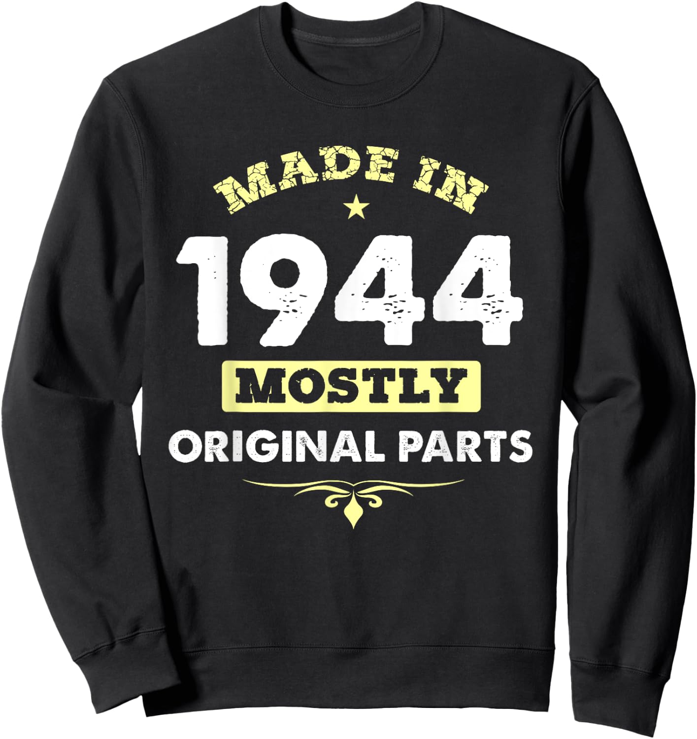 Vintage Made in 1944 Birthday Gift 80 Years Old Sweatshirt - Sweatshirt | Black