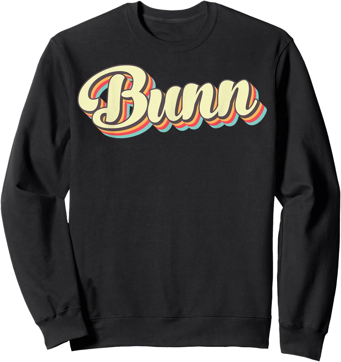 Bunn Retro Art Baseball Font Vintage Sweatshirt - Sweatshirt | Black